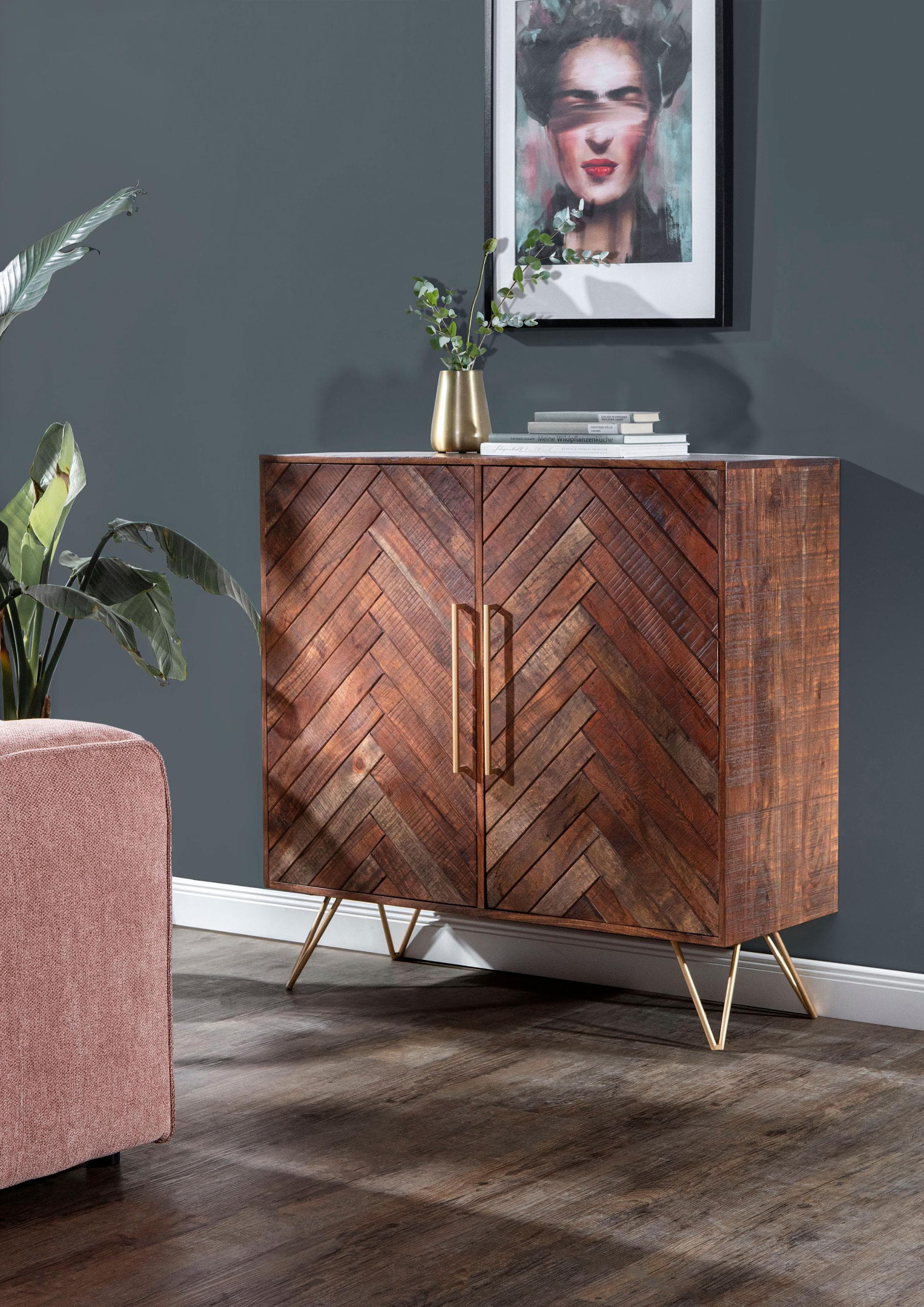 GUTMANN FACTORY Kommode Herringbone Braun Massivholz