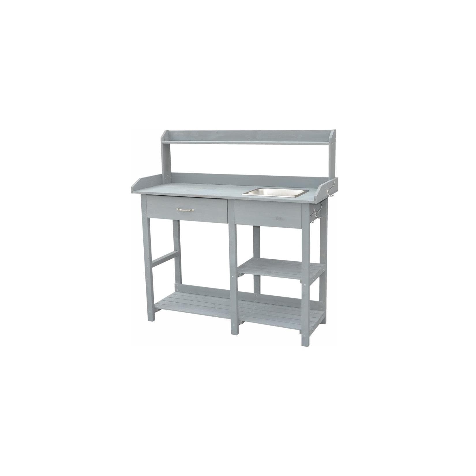 Dazikemo Gartentisch Pflanztisch Grau mit Spülbecken