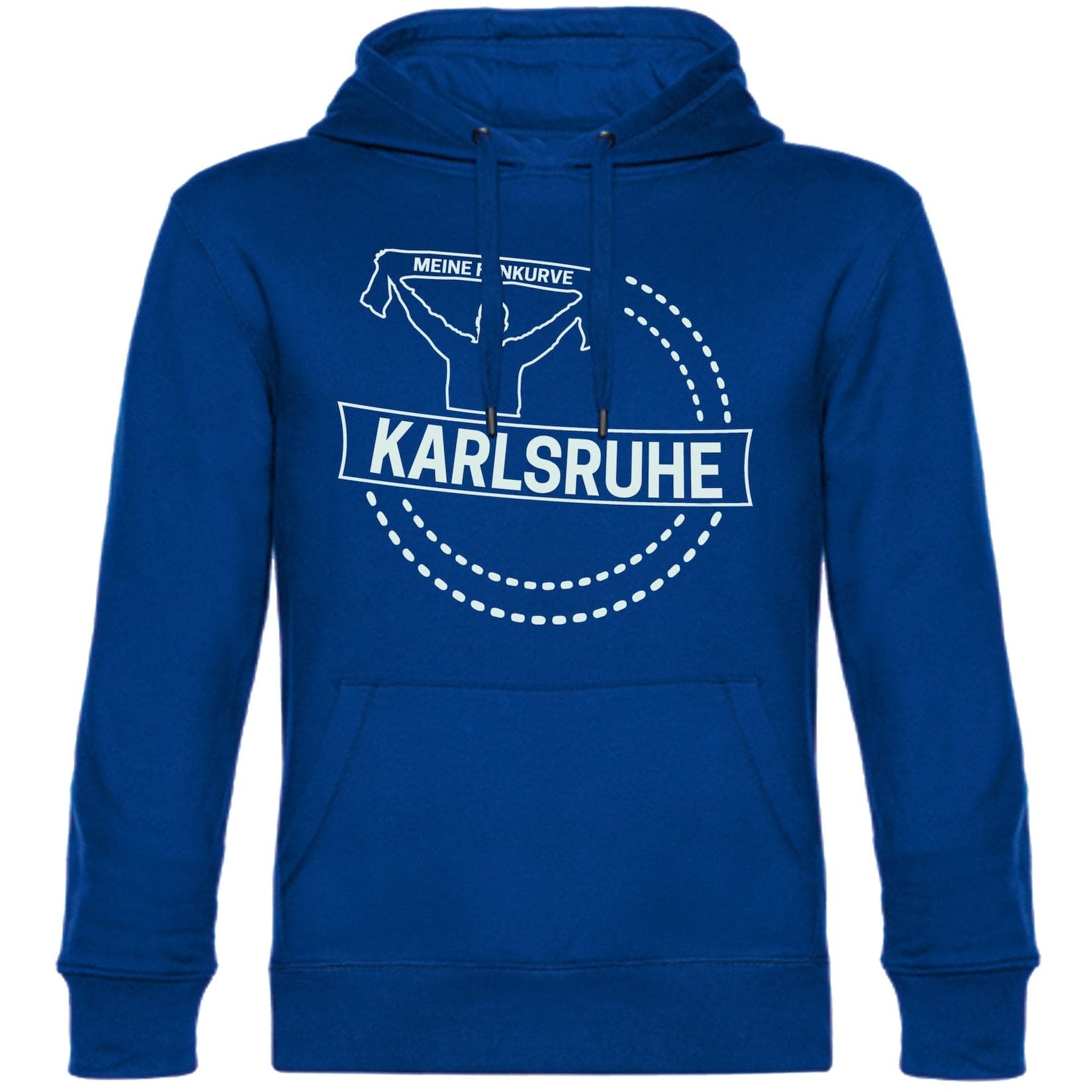 multifanshop Kapuzen Sweatshirt Karlsruhe Weiß Fankurve