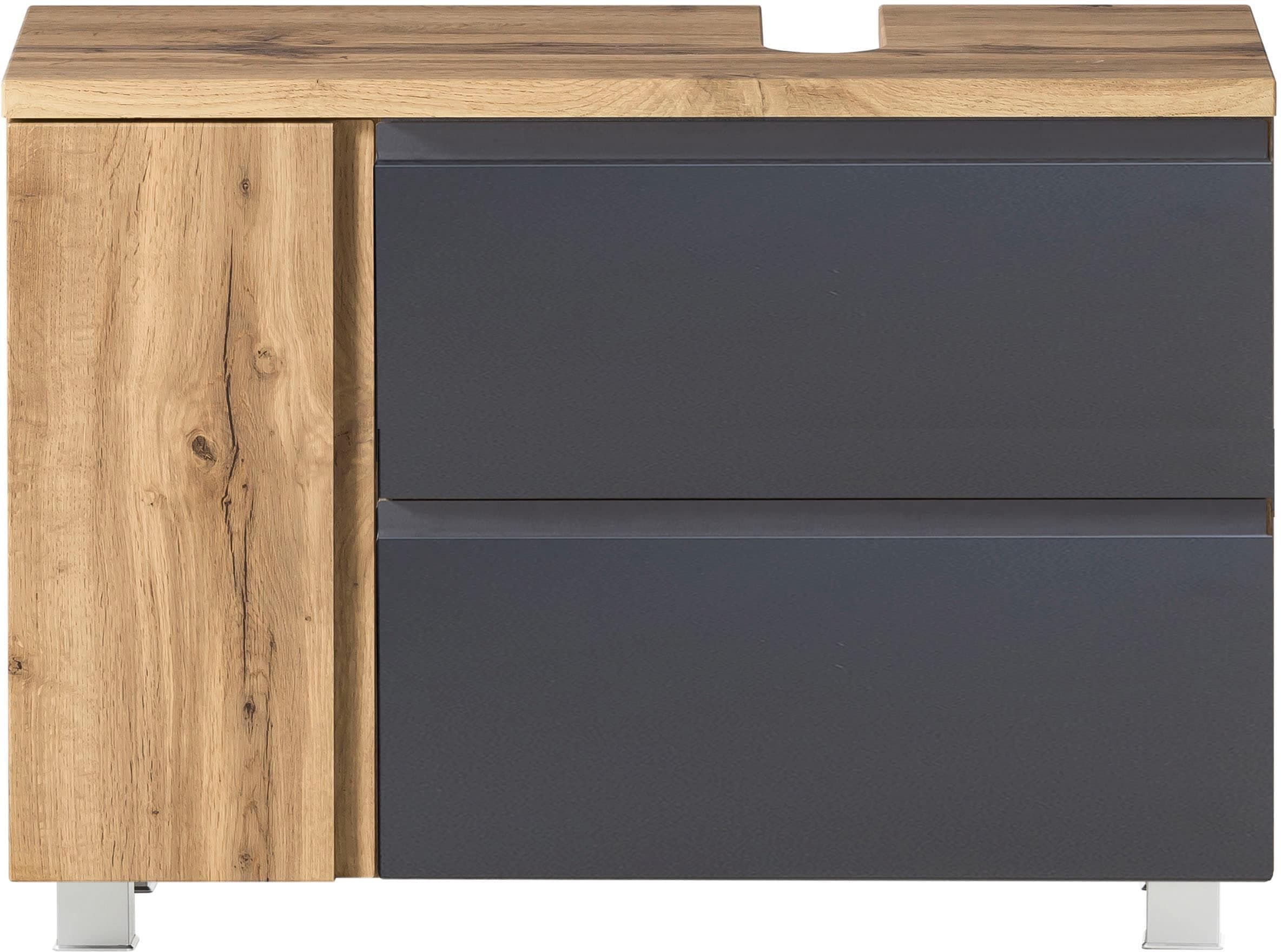 Welltime Waschbeckenunterschrank Sölden - Modernes Holzdesign fürs Badezimmer