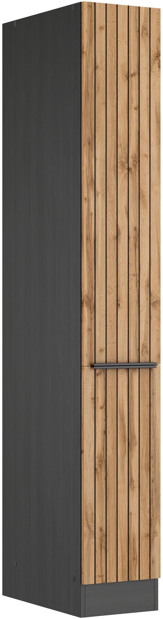 Kochstation Apothekerschrank KS-Lagos Grau Eiche Holzwerkstoff