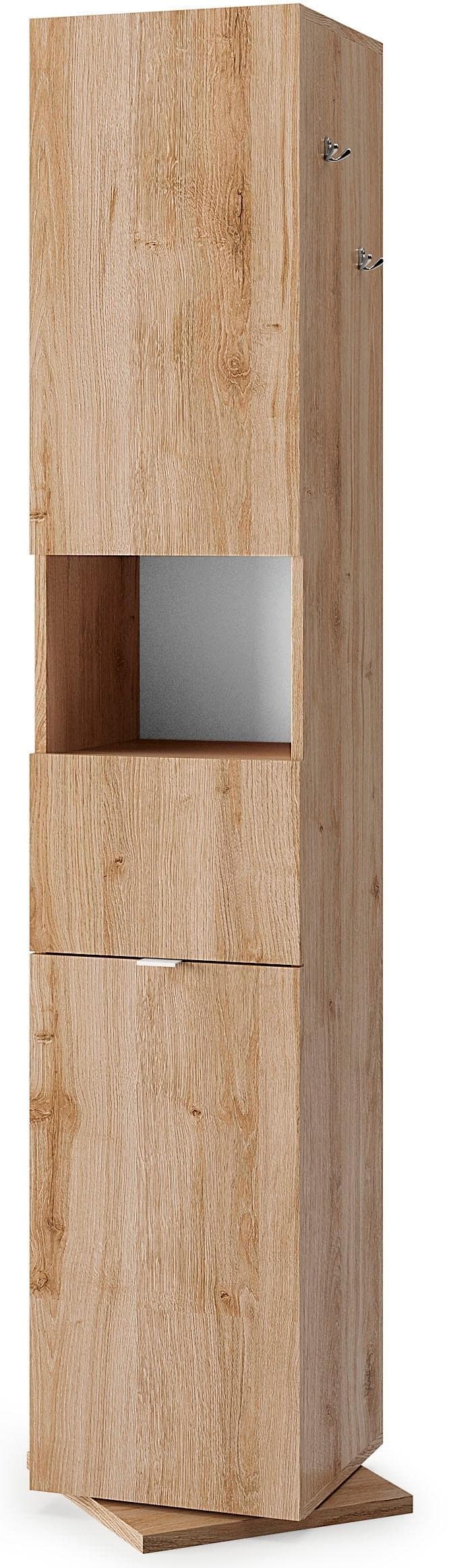 WELLTIME Hochschrank Hamburg Badschrank drehbar Eiche Cadiz NB