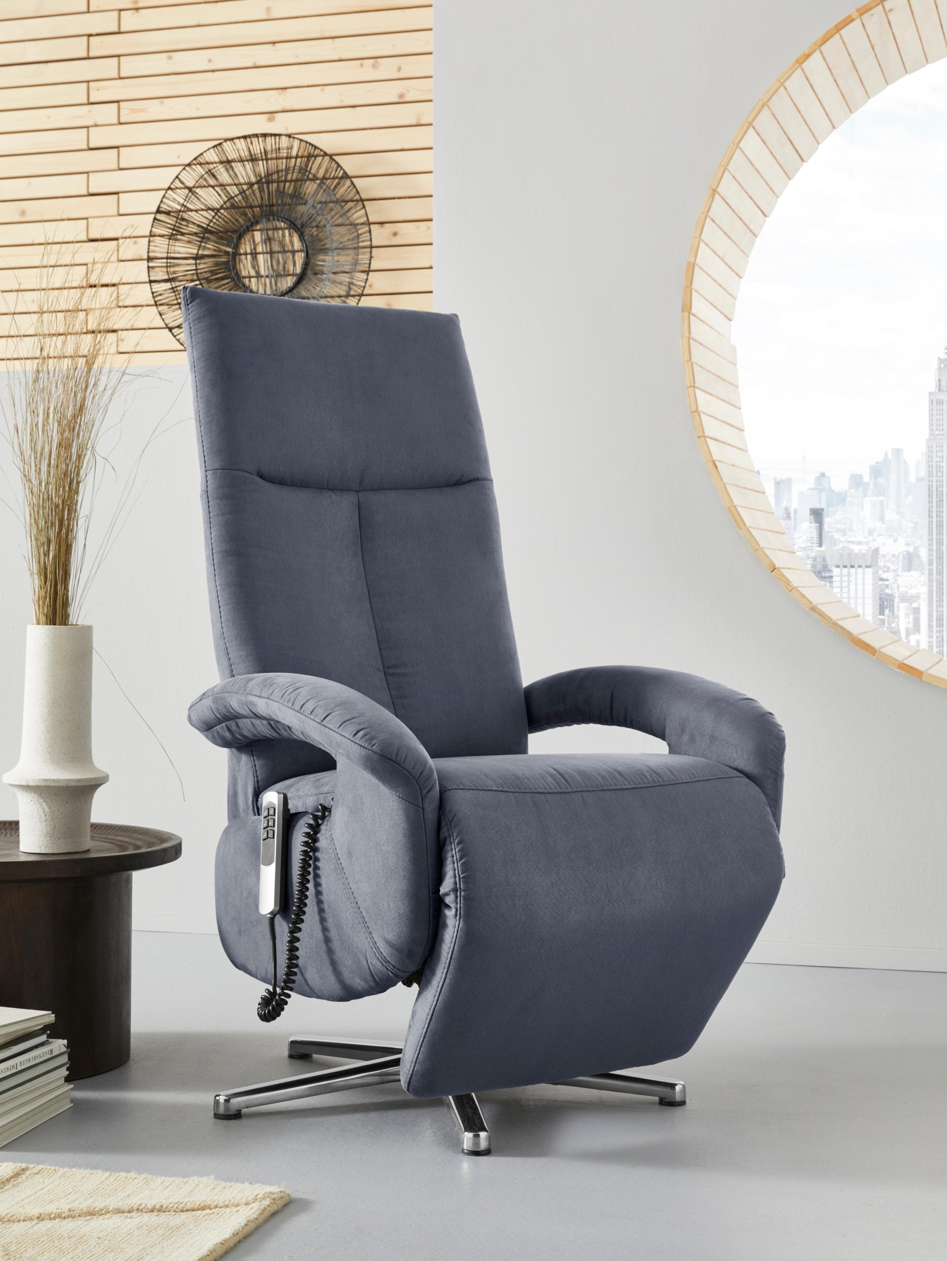 TV-Sessel SIT & MORE Tycoon Grau Elektrisch mit Drehfunktion