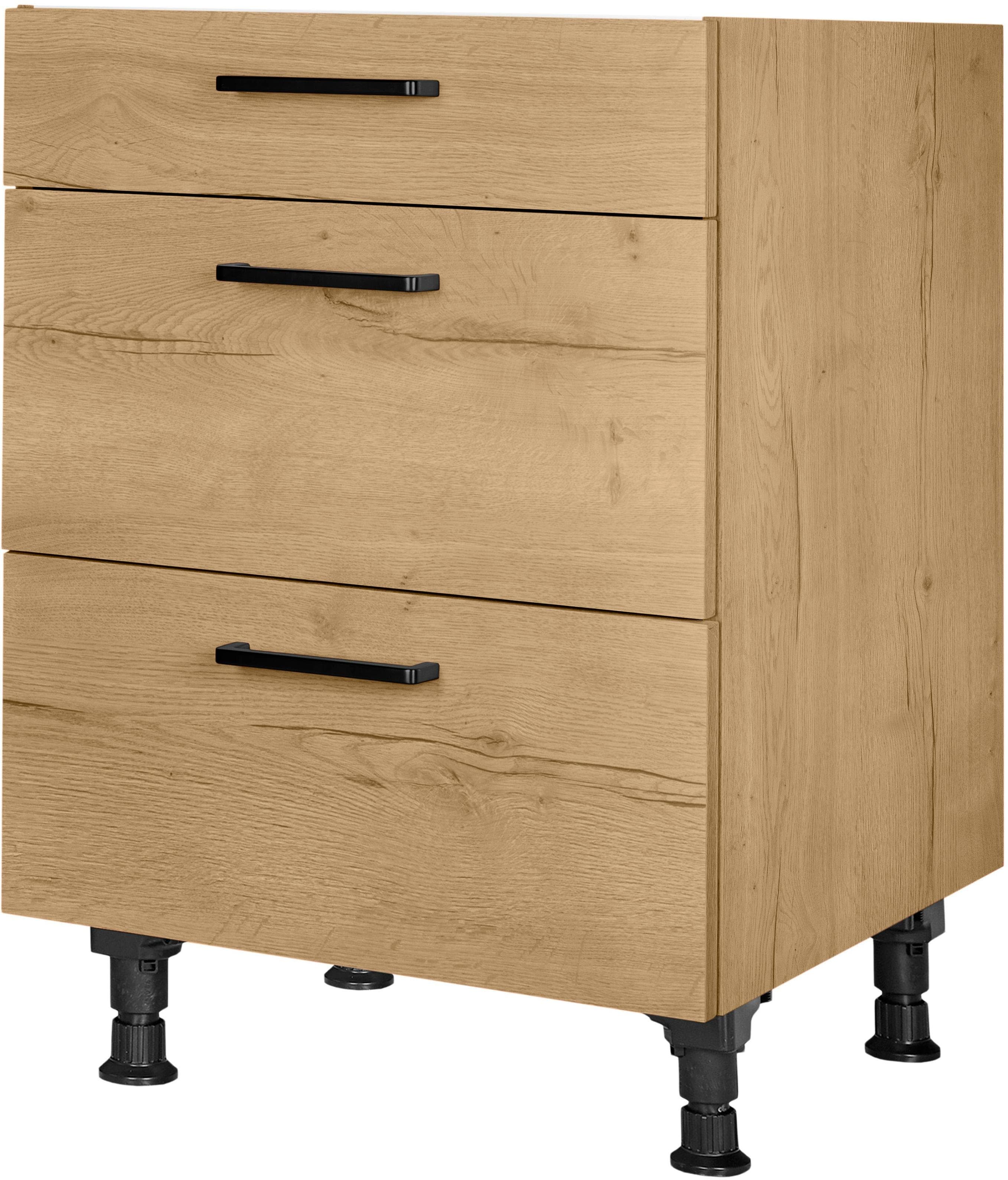 Nobilia Structura Unterschrank Eiche Braun Vormontiert