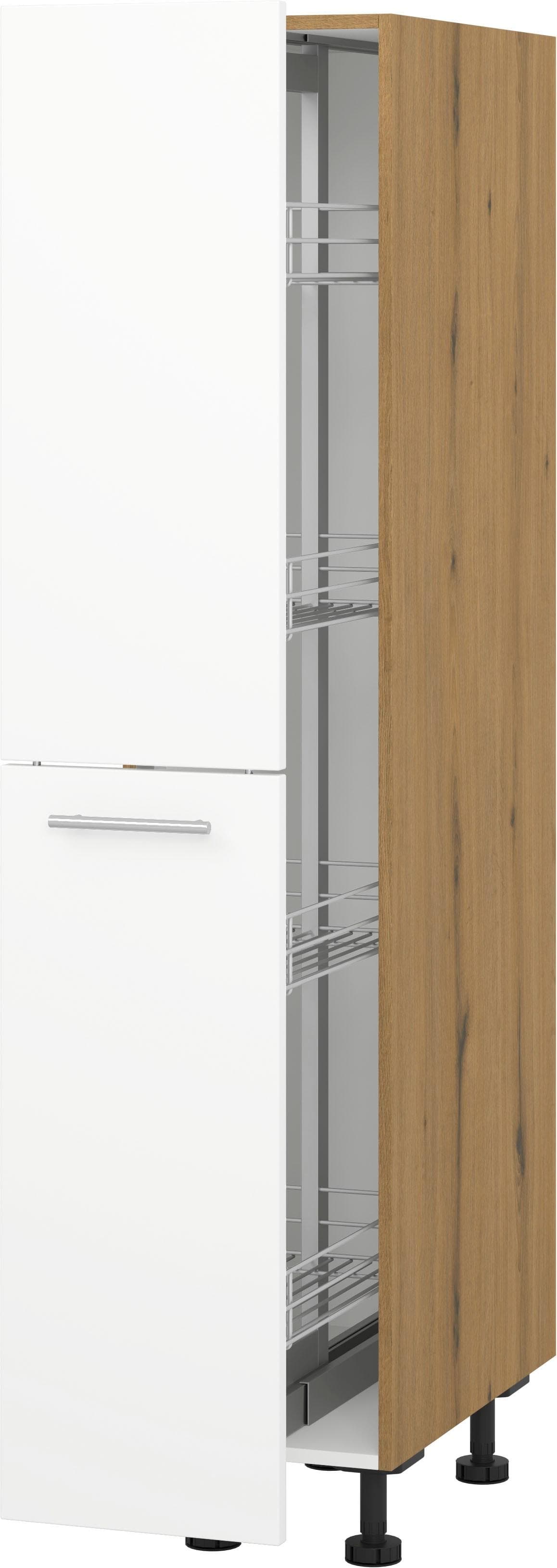 Apothekerschrank KOCHSTATION KS-Scafa Weiß Eiche Astig 30cm