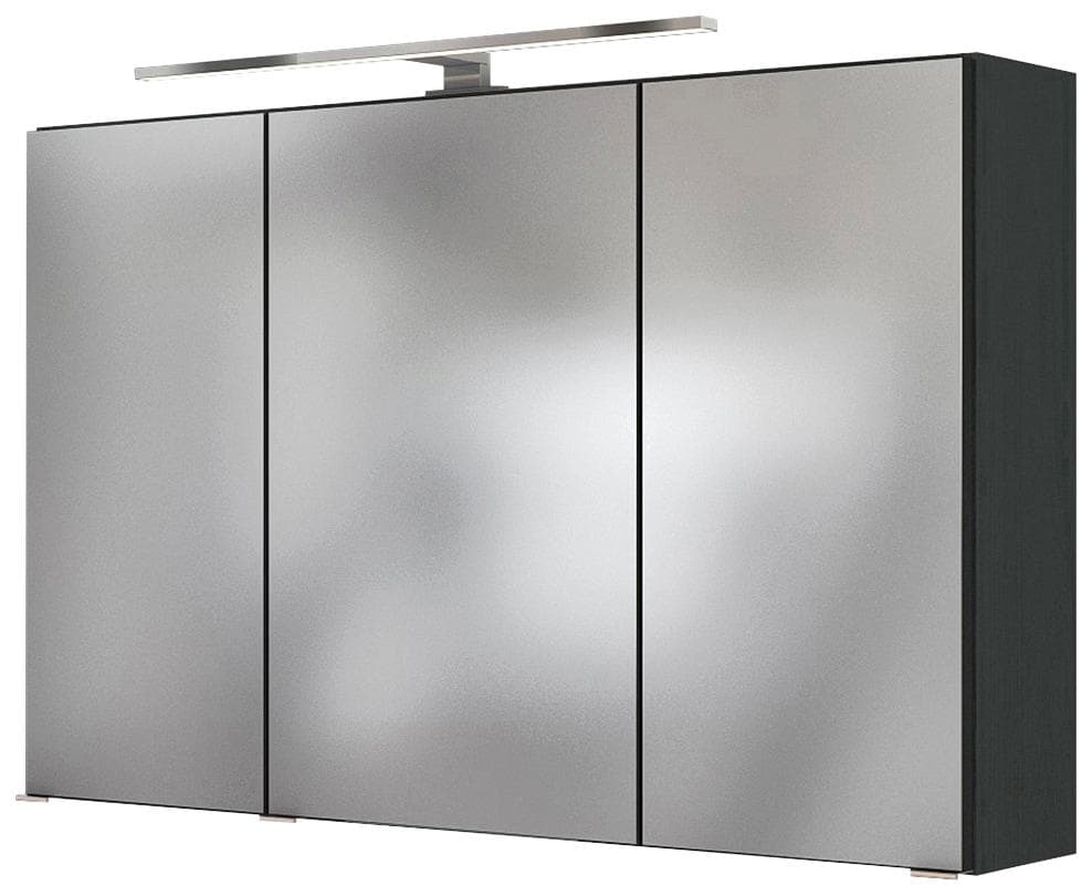 WELLTIME Spiegelschrank Livorno Grau mit LED-Beleuchtung