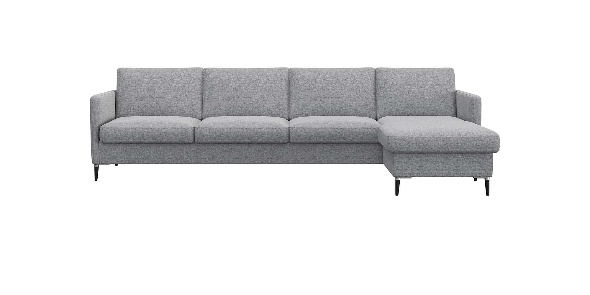FLEXLUX Ecksofa Fiore Grau L-Form mit Chaiselongue