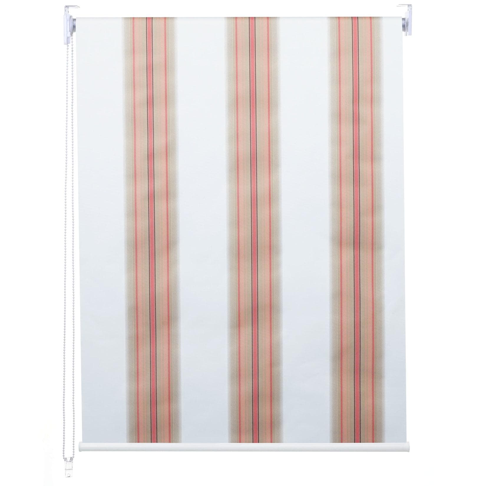 MCW Rollo MCW-D52 Seitenzugrollo Weiß/Rot/Beige blickdicht