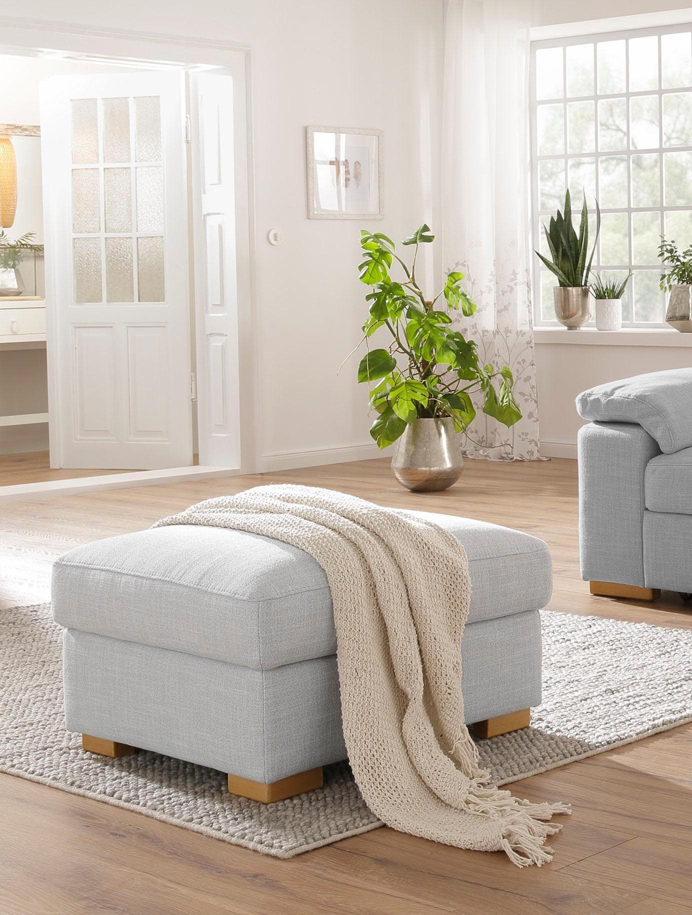 Home Affaire Hocker Ventura Silber mit Stauraum