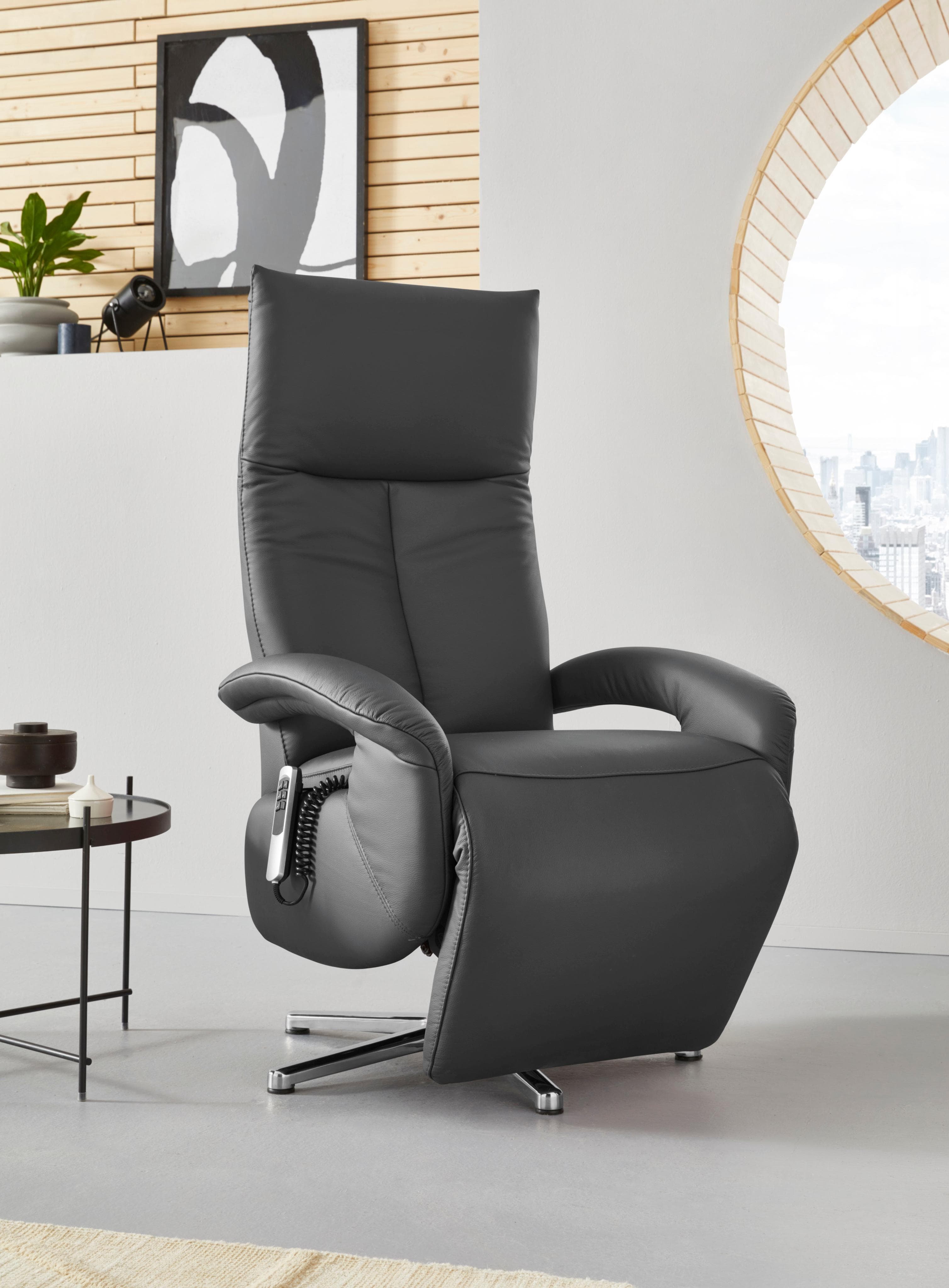 TV-Sessel SIT & MORE Tycoon Schwarz mit Kopfteilverstellung