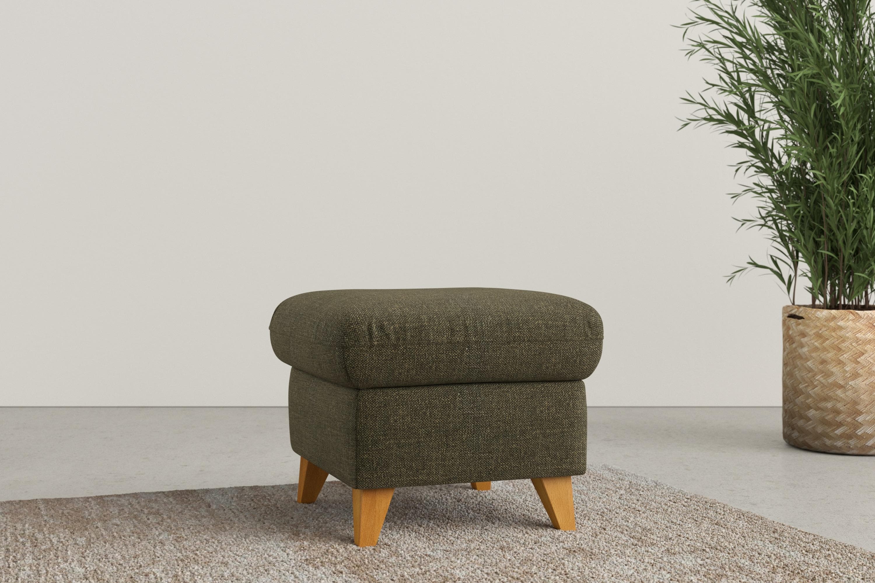 HOME AFFAIRE Polsterhocker Trelleborg Olive mit Stauraum