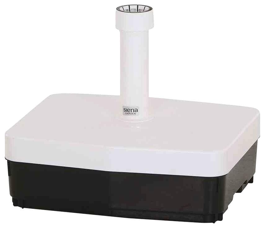 Eckiger Schirmständer aus Kunststoff mit Rollen - Weiß