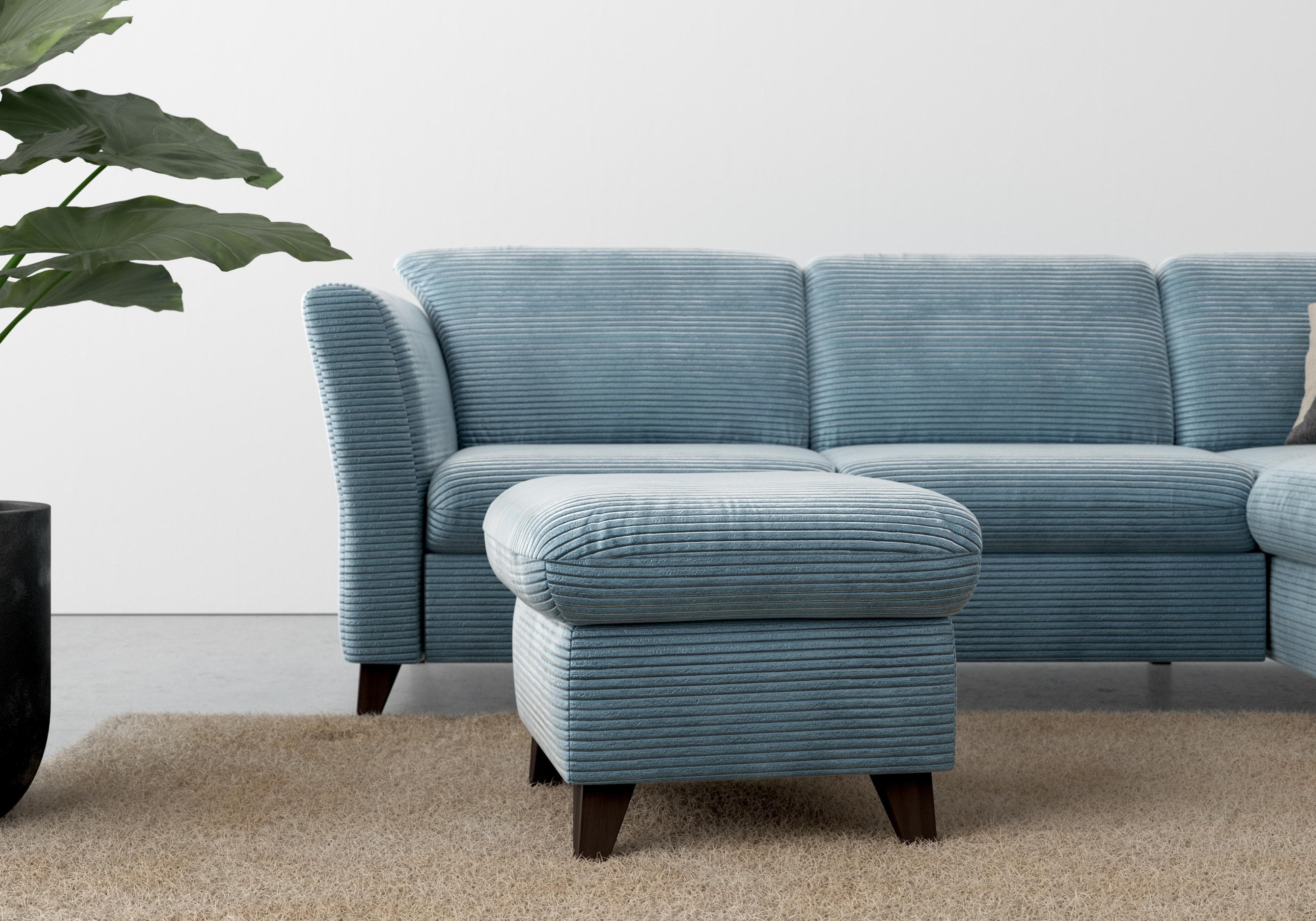 HOME AFFAIRE Polsterhocker Trelleborg Blau Grau mit Stauraum