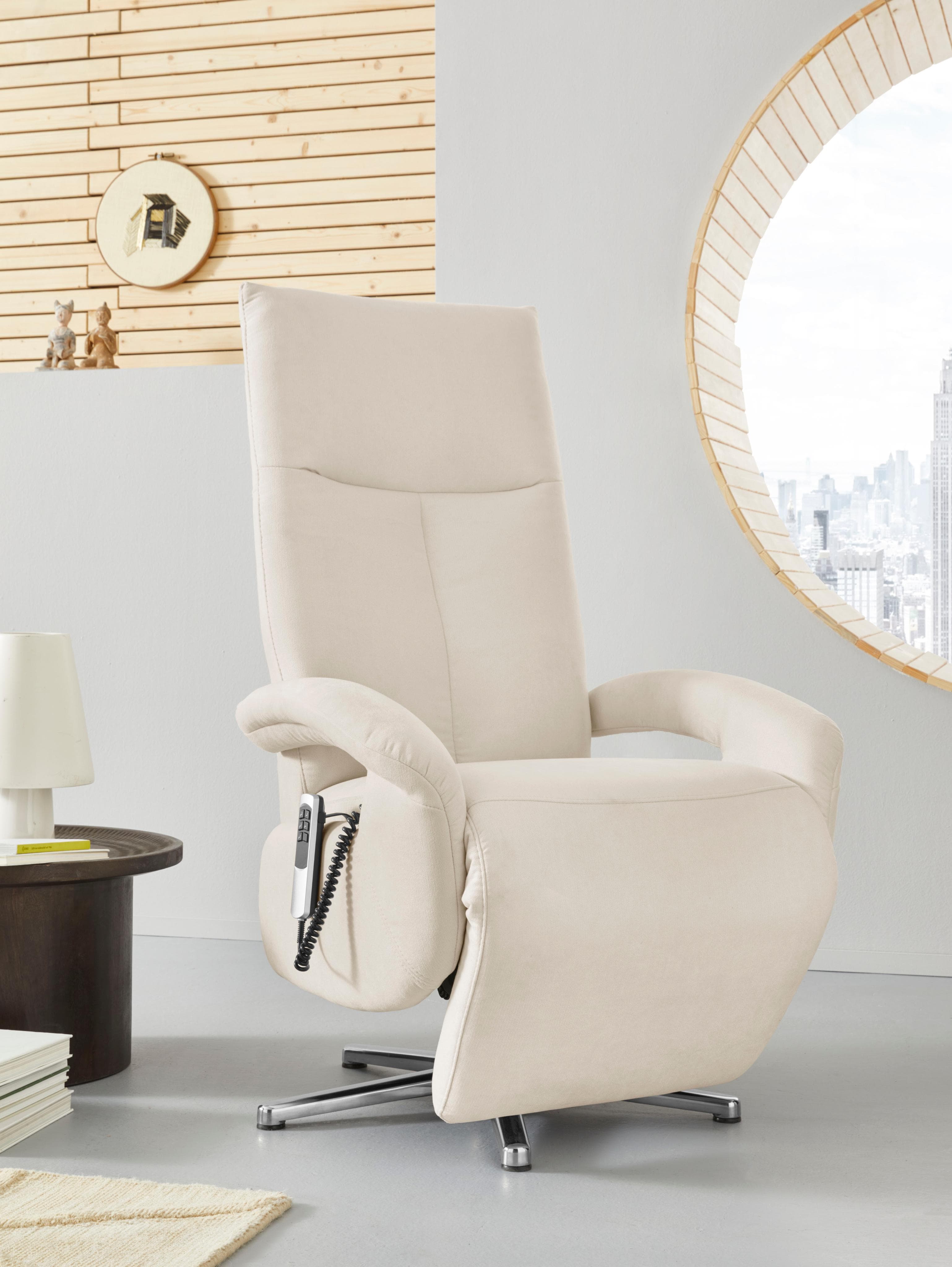 SIT & MORE TV-Sessel Tycoon mit Kopfteilverstellung und 360° Drehfunktion Weiß