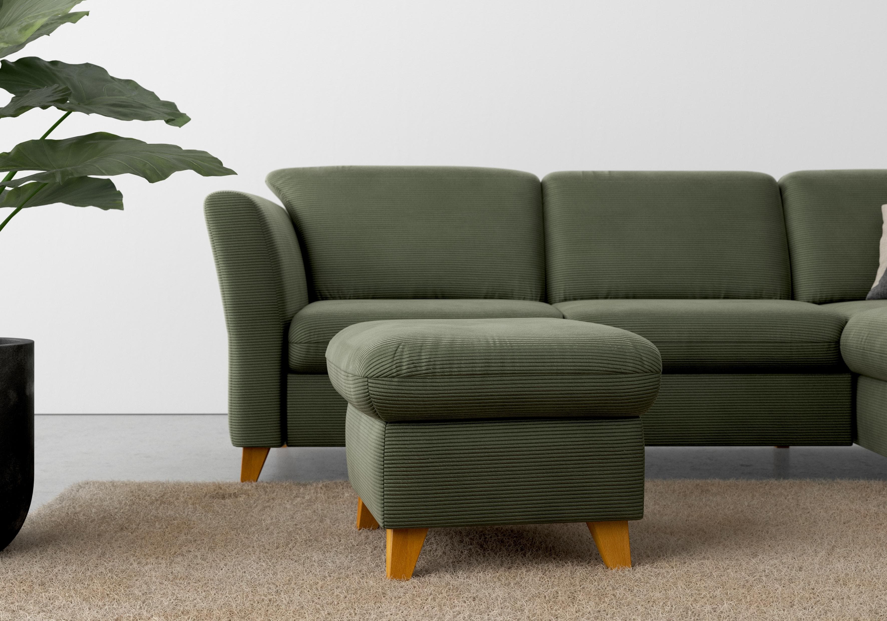 Home Affaire Polsterhocker Trelleborg mit Stauraum Olive