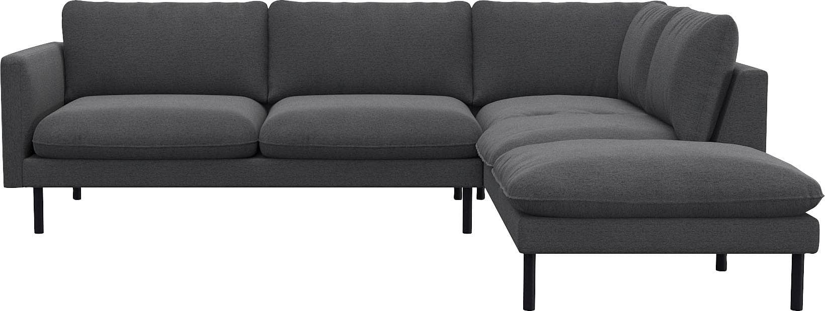 Bequeme Eckcouch mit Kaltschaum und losen Kissen