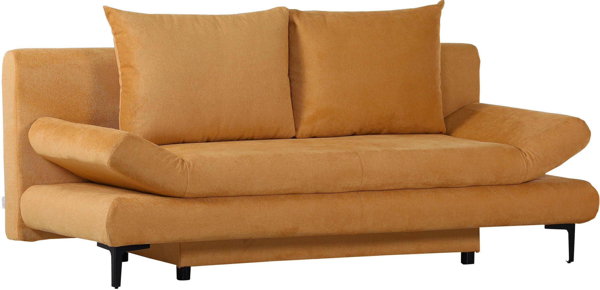 GUTMANN FACTORY Schlafsofa Gelb mit Bettkasten und Schlaffunktion