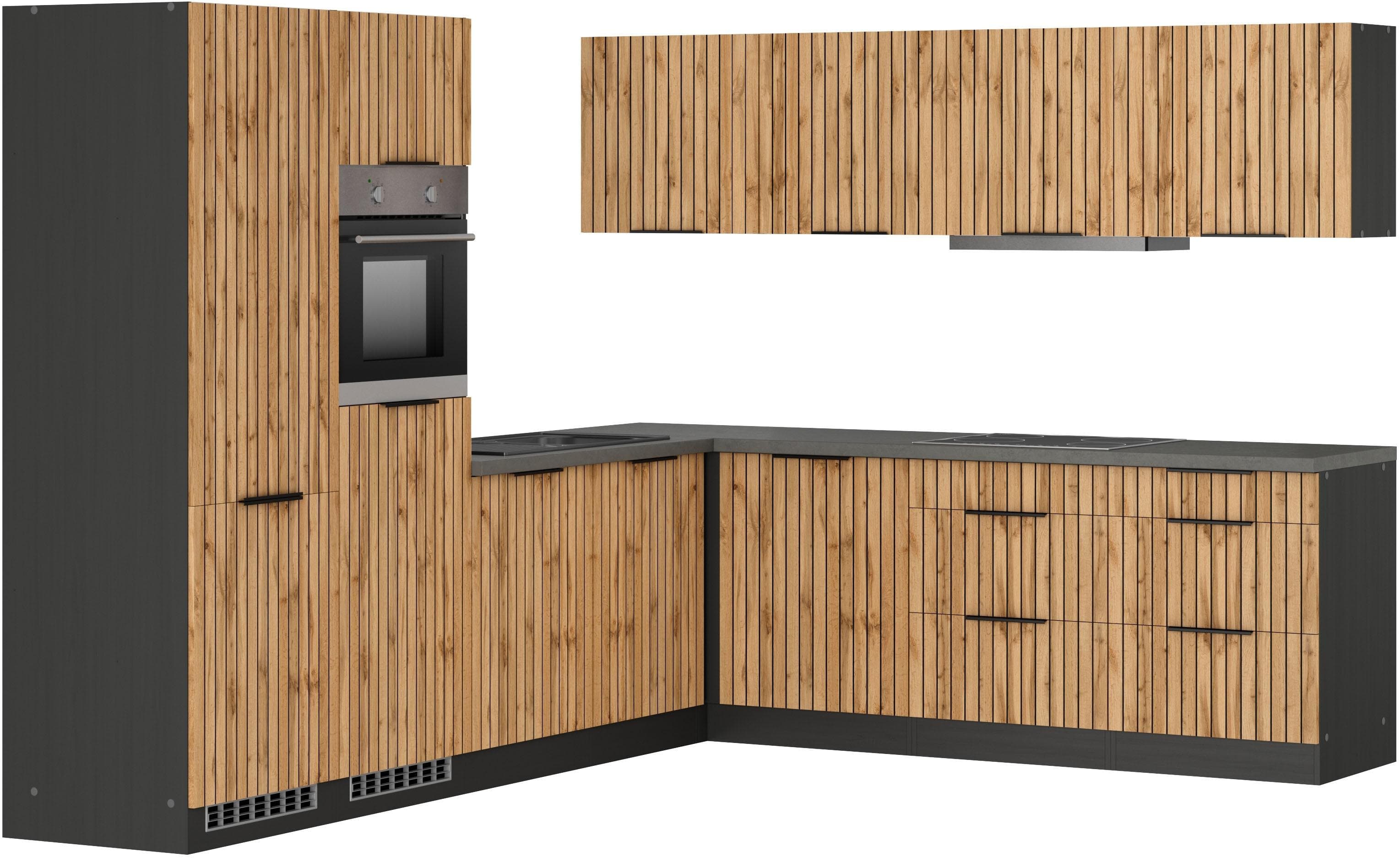 Winkelküche KOCHSTATION KS-Lagos 300/240 cm Beige Grau