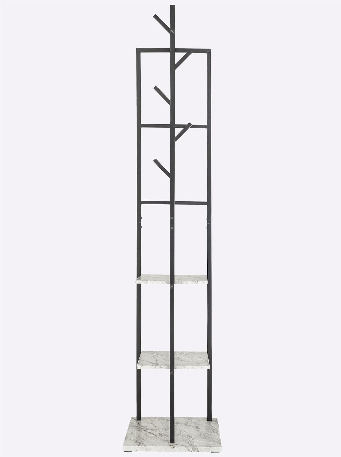 heine home Garderobenständer Metall Schwarz-Grau mit MDF-Ablagen