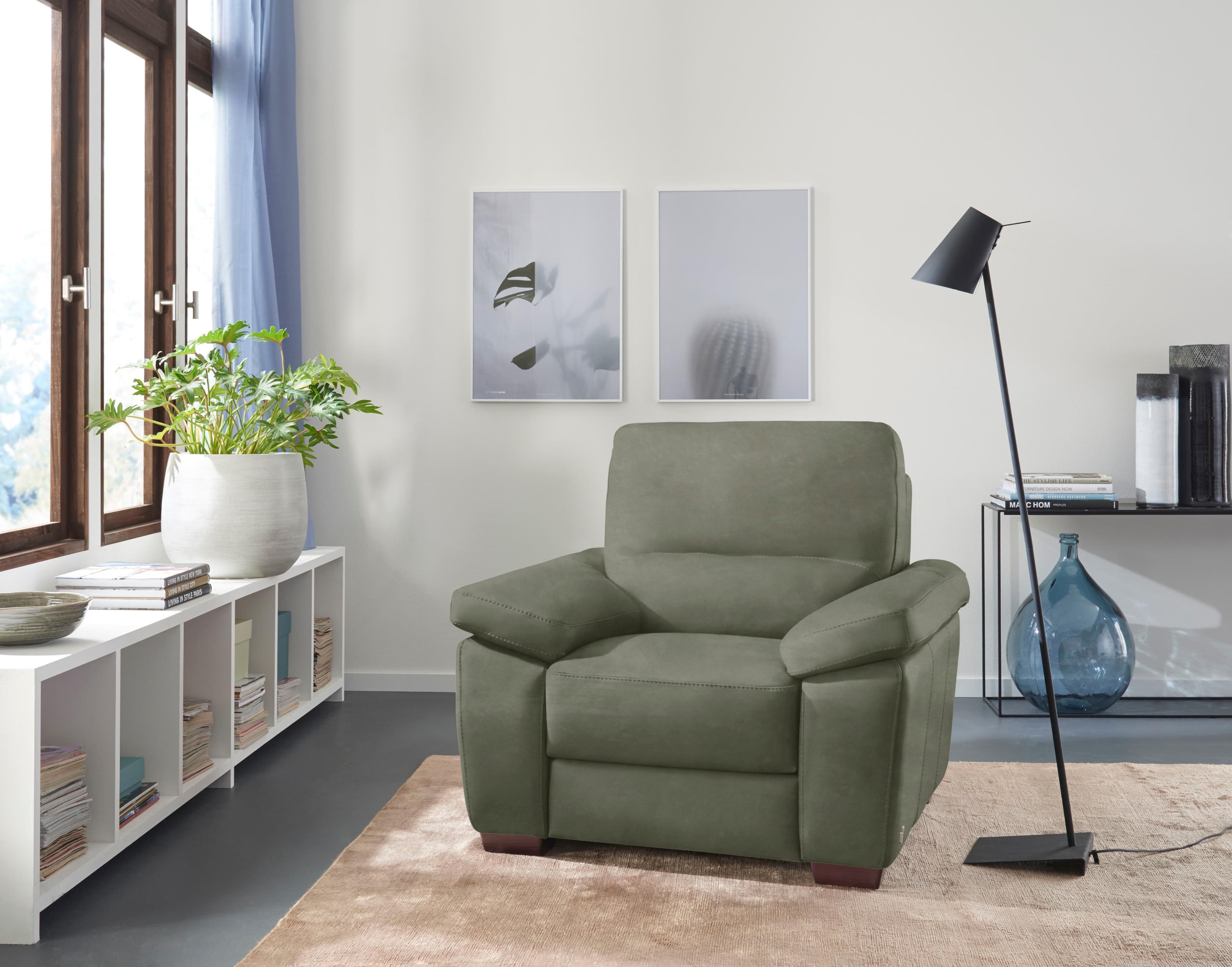 CALIA ITALIA Sessel Gaia Grün Luxus-Microfaser