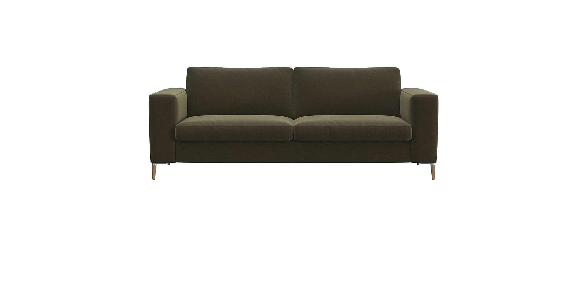 Flexlux Sofa Fiore 2,5-Sitzer Grün Velvet mit Kaltschaum
