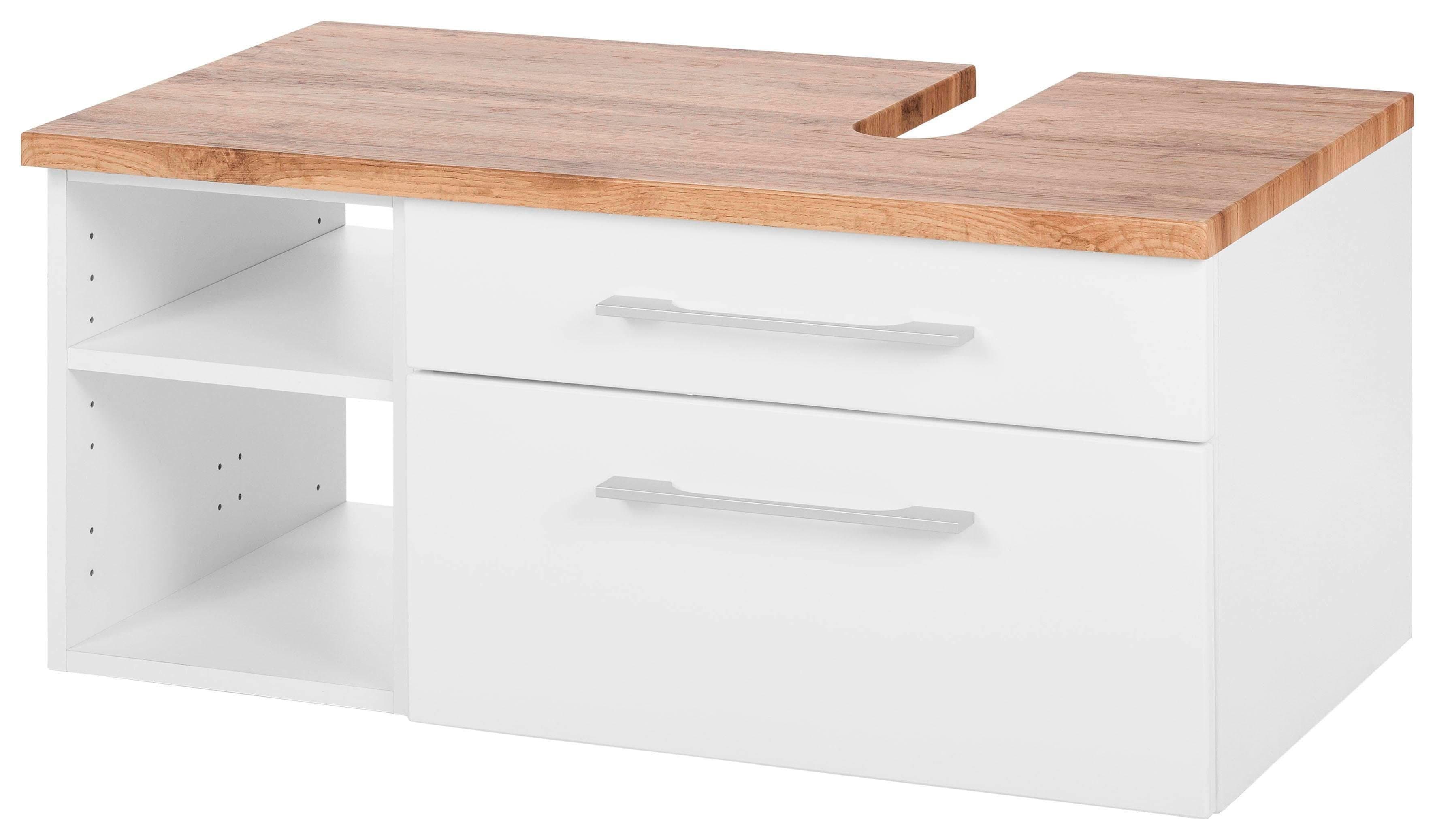 Welltime Waschbeckenunterschrank Davos Weiß Matt 90cm