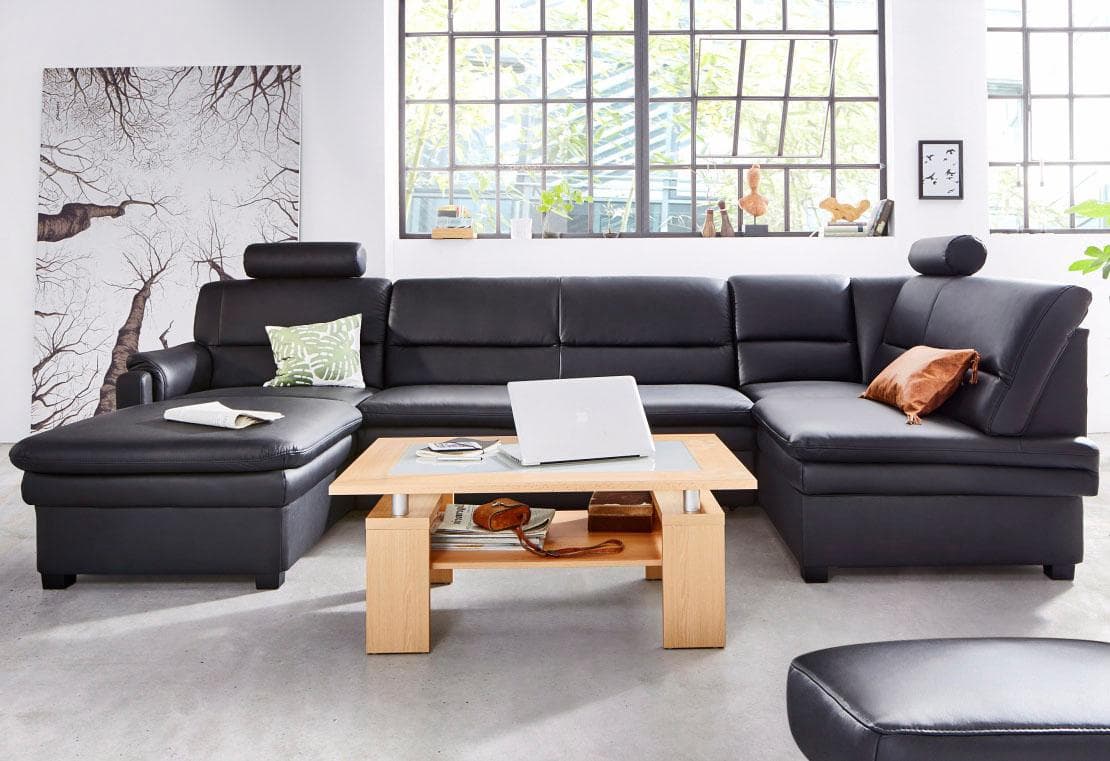 sit&more Polsterhocker Pisa Schwarz mit Stauraum