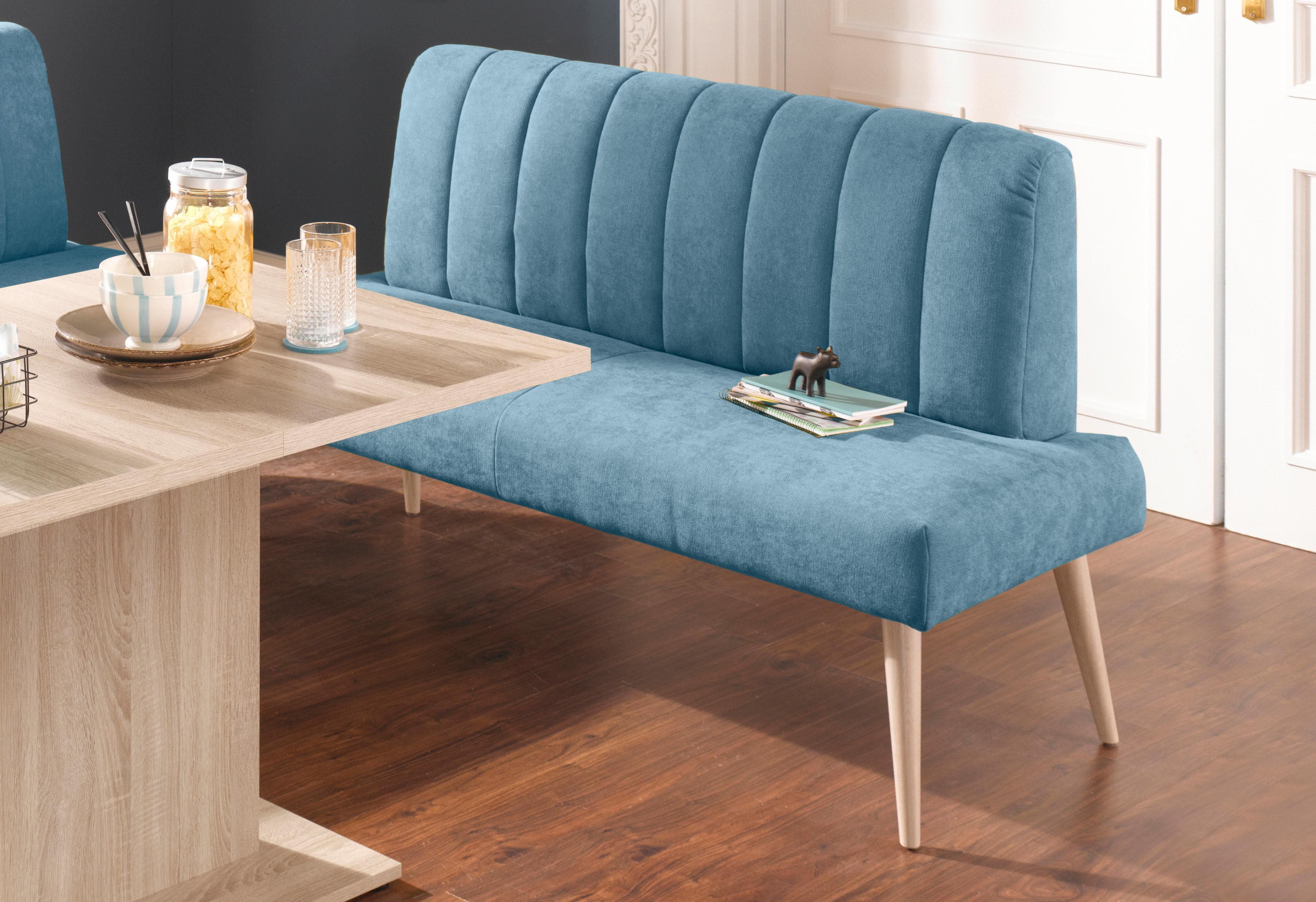 EXXPO Sitzbank Costa Blau Webvelour Modern