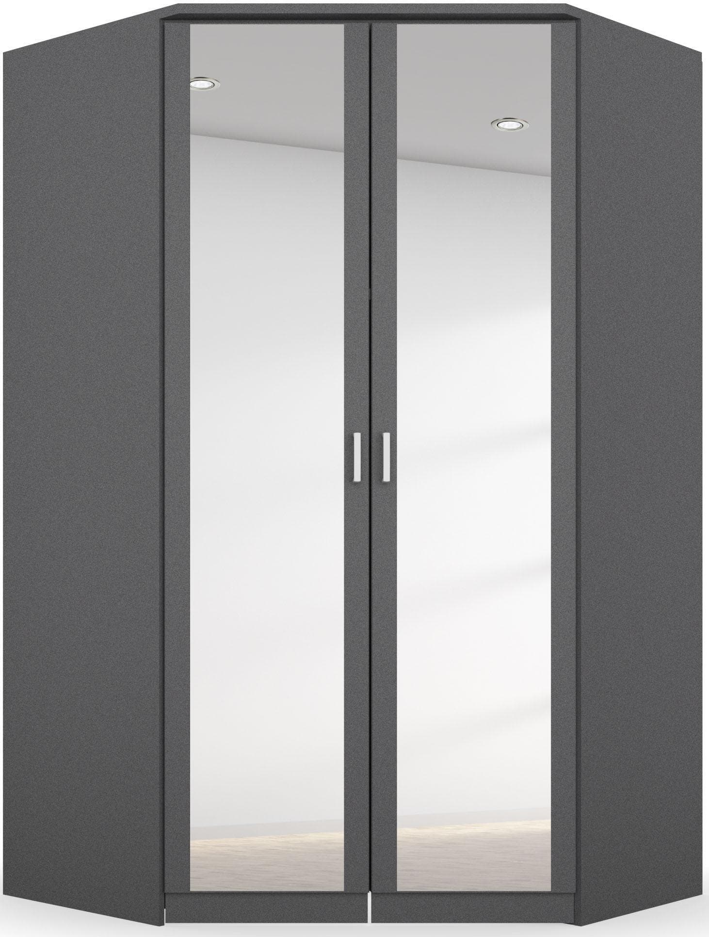 Eckkleiderschrank mit 8 Einlegeböden