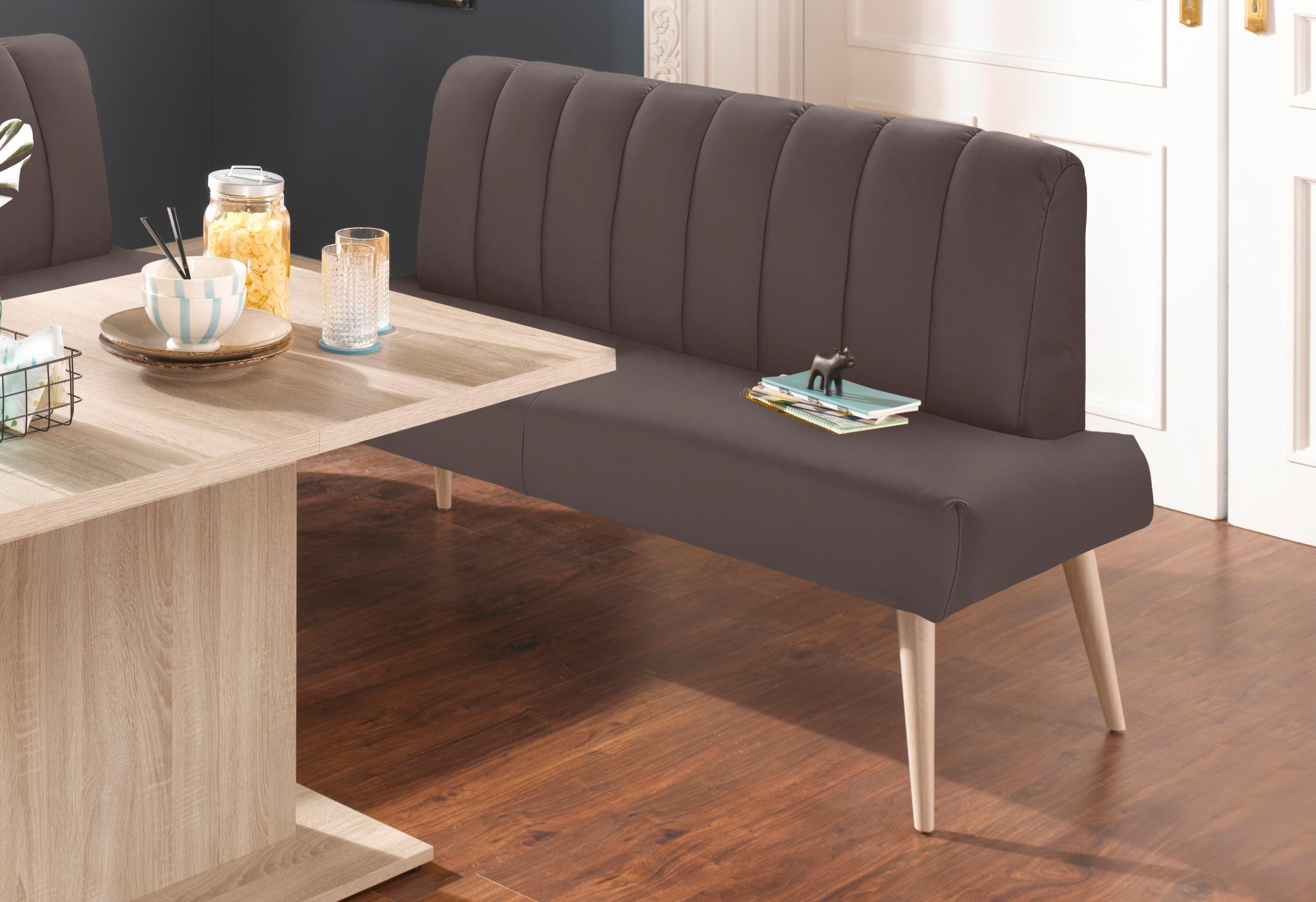 EXXPO Sitzbank Costa Schoko Modern mit Holzfuß