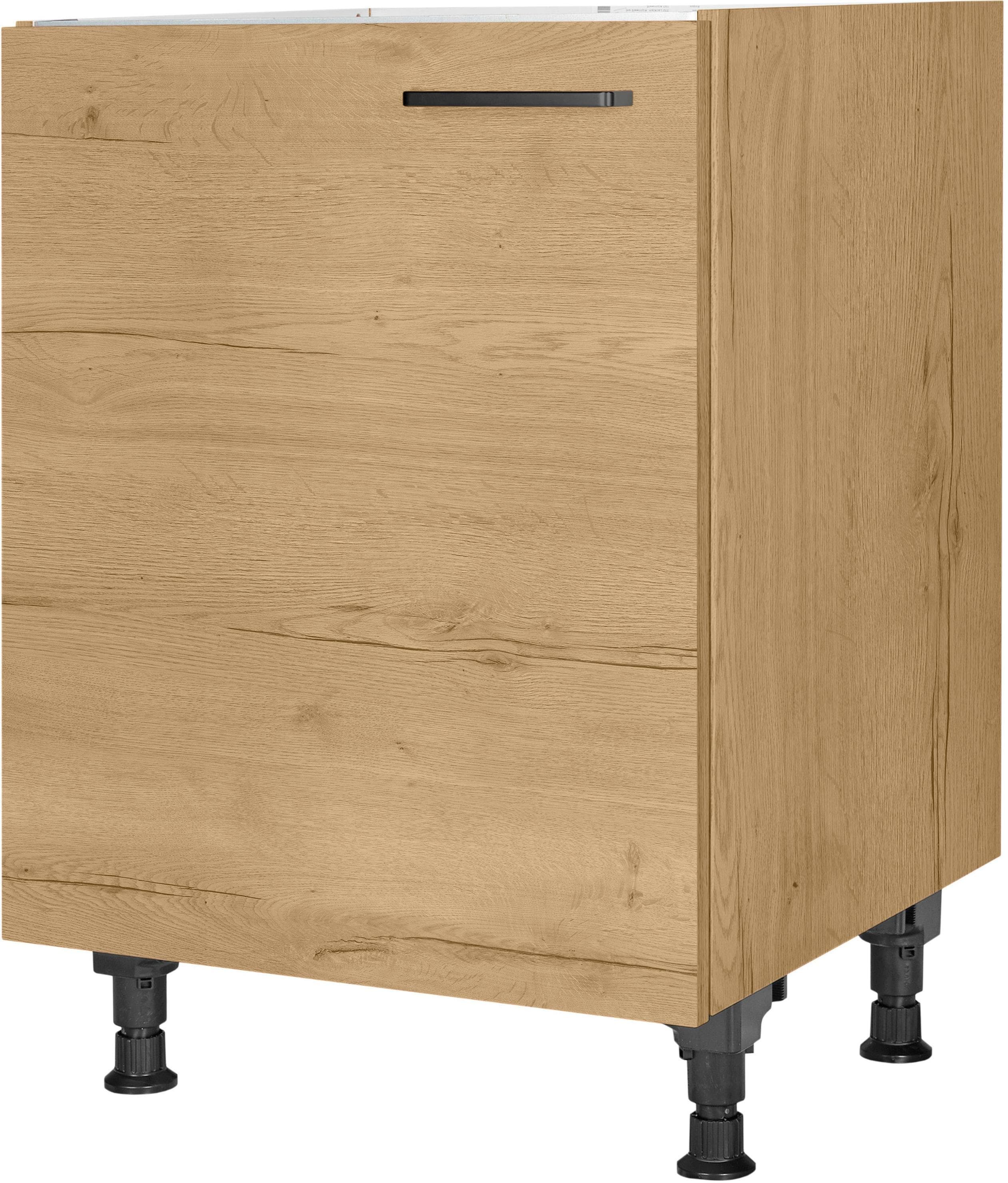 Vormontierter Spülenschrank mit höhenverstellbaren Füßen - wählbare Ausrichtung