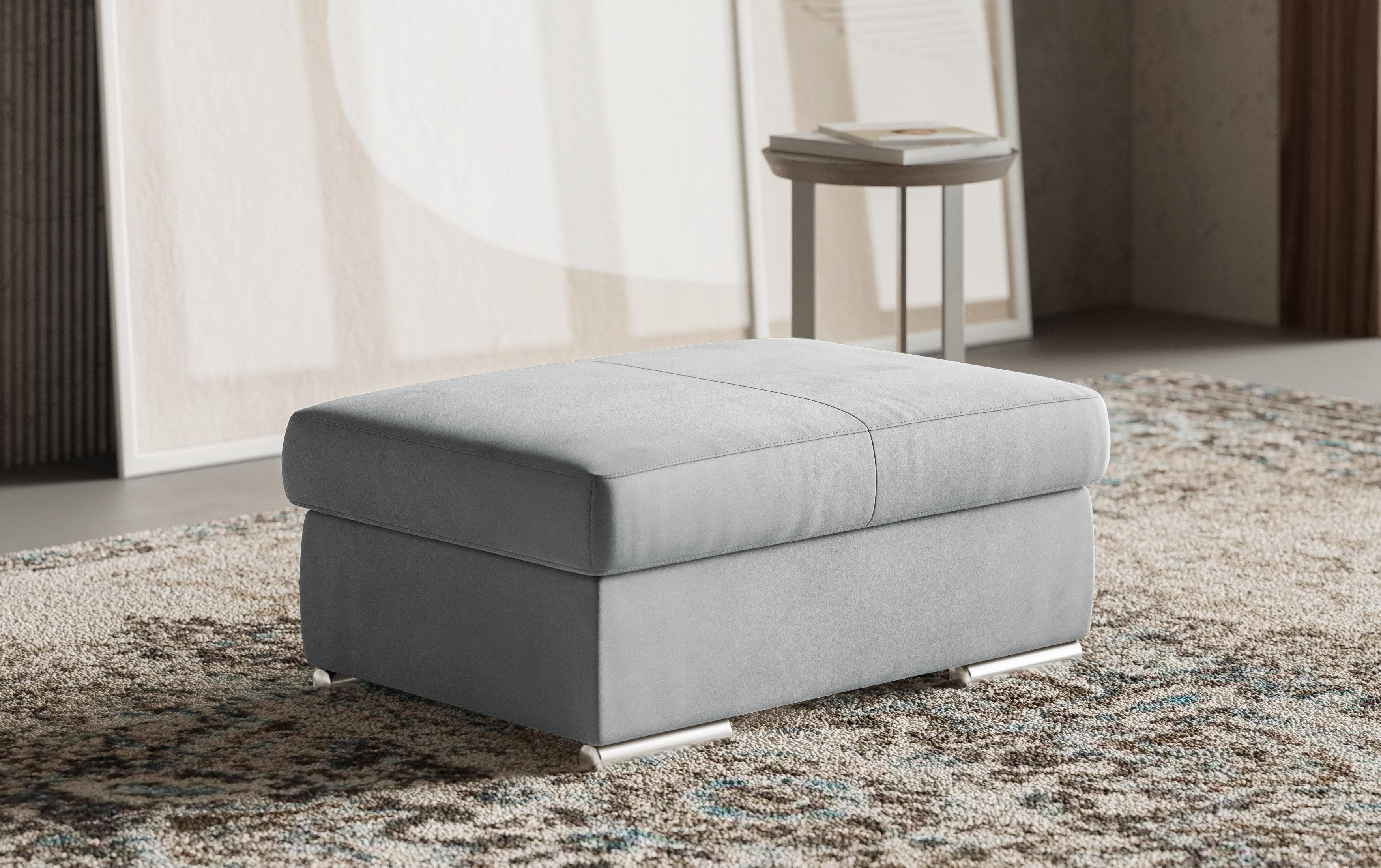 Sit & More Polsterhocker Broadway Hellgrau Modern