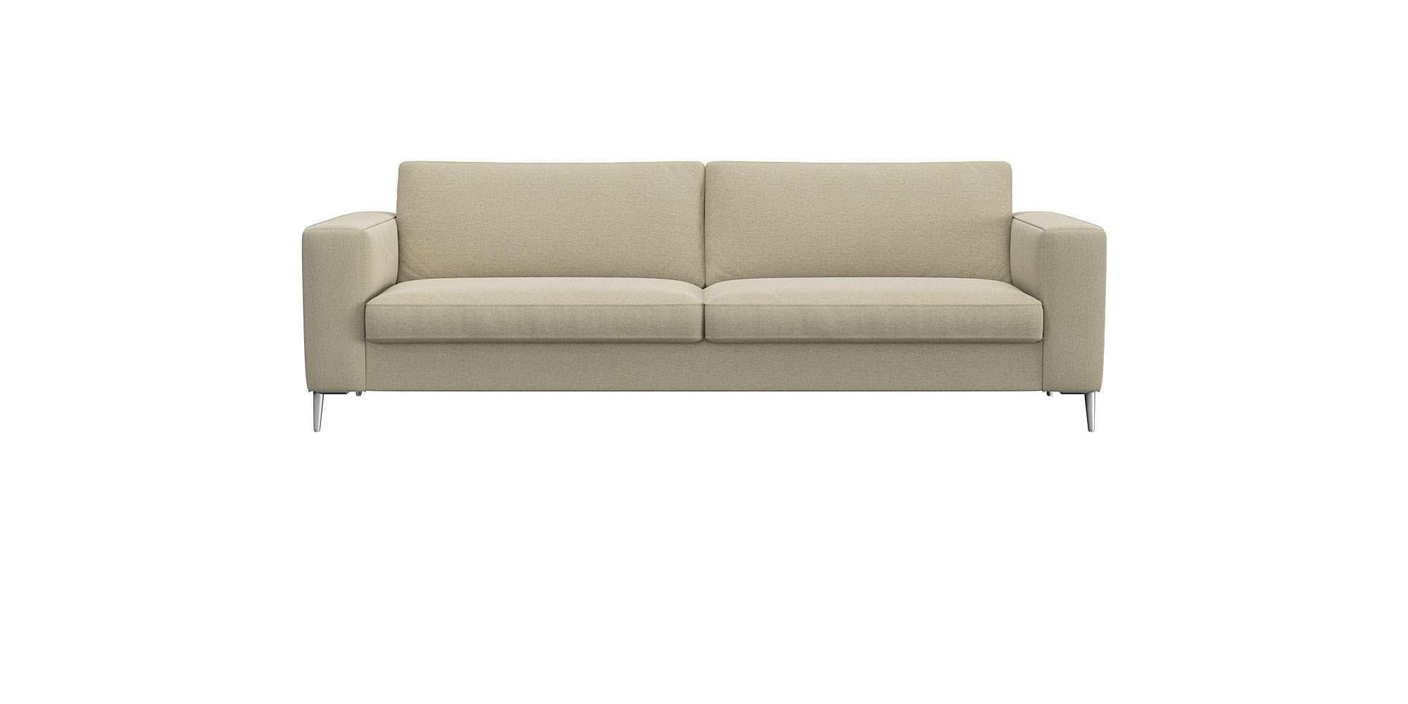 FLEXLUX Sofa Fiore 3-Sitzer Beige Kaltschaum Aluminium-Füße