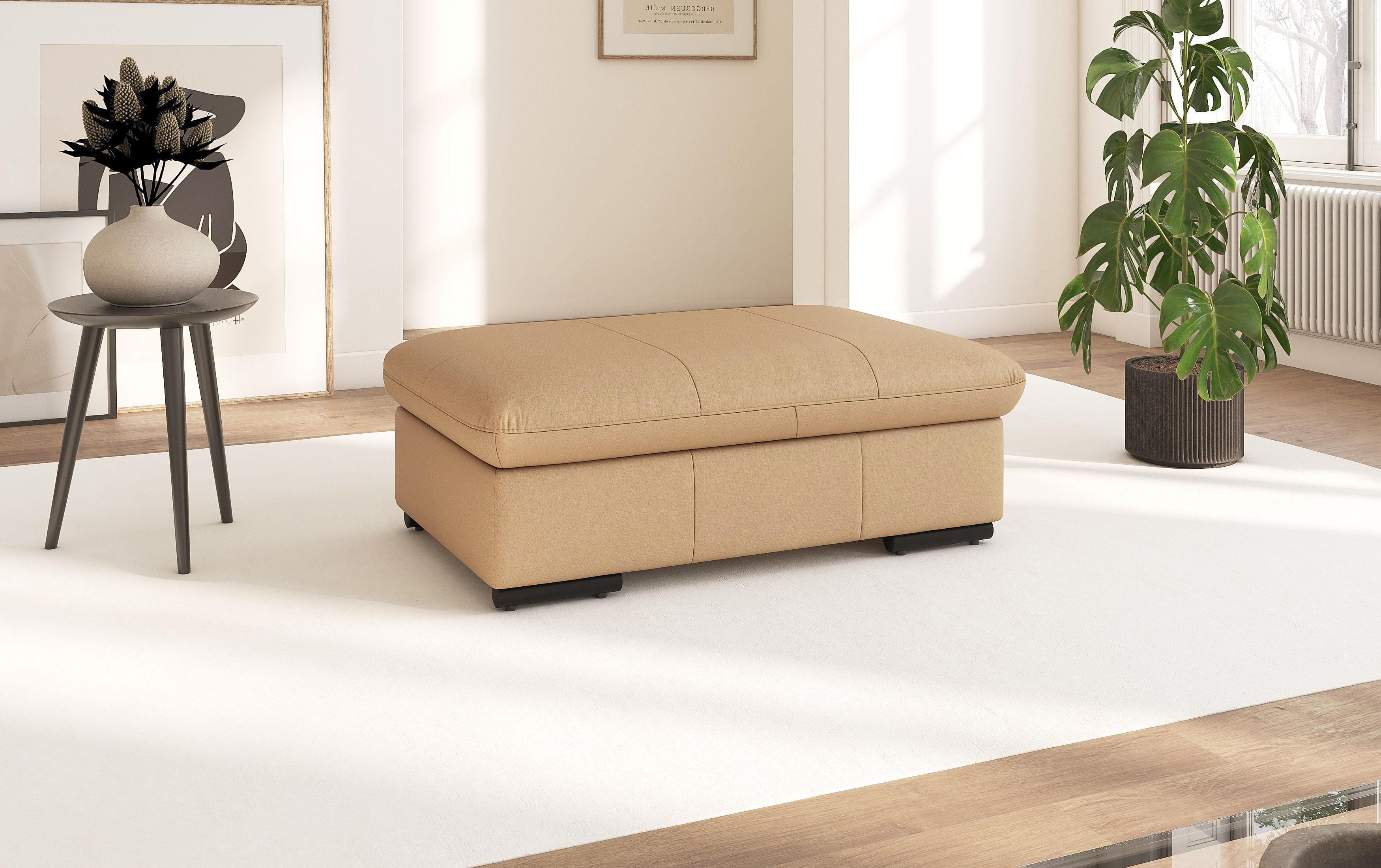 SIT & MORE Polsterhocker Alcudia Braun Naturleder