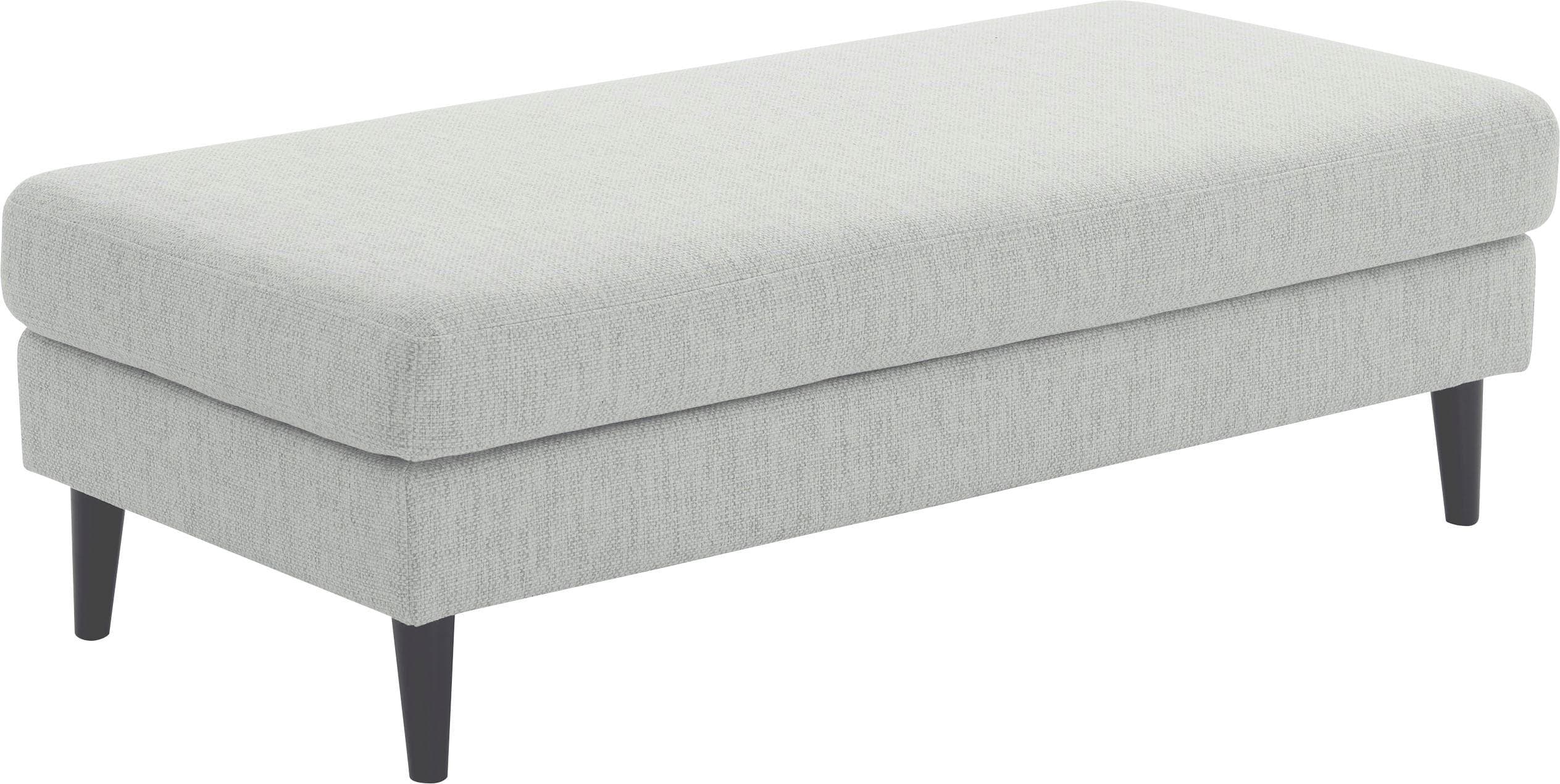 ATLANTIC HOME COLLECTION Hocker Rekvik Grau XXL mit Massivholzfüßen