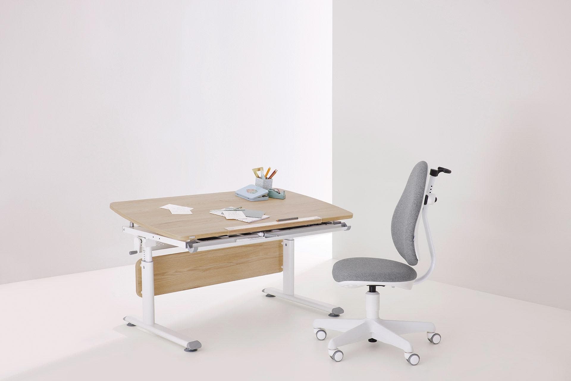 PAIDI Kinderschreibtisch DIEGO CURVED: Ergonomischer Schülerschreibtisch mitwachsend und höhenverstellbar