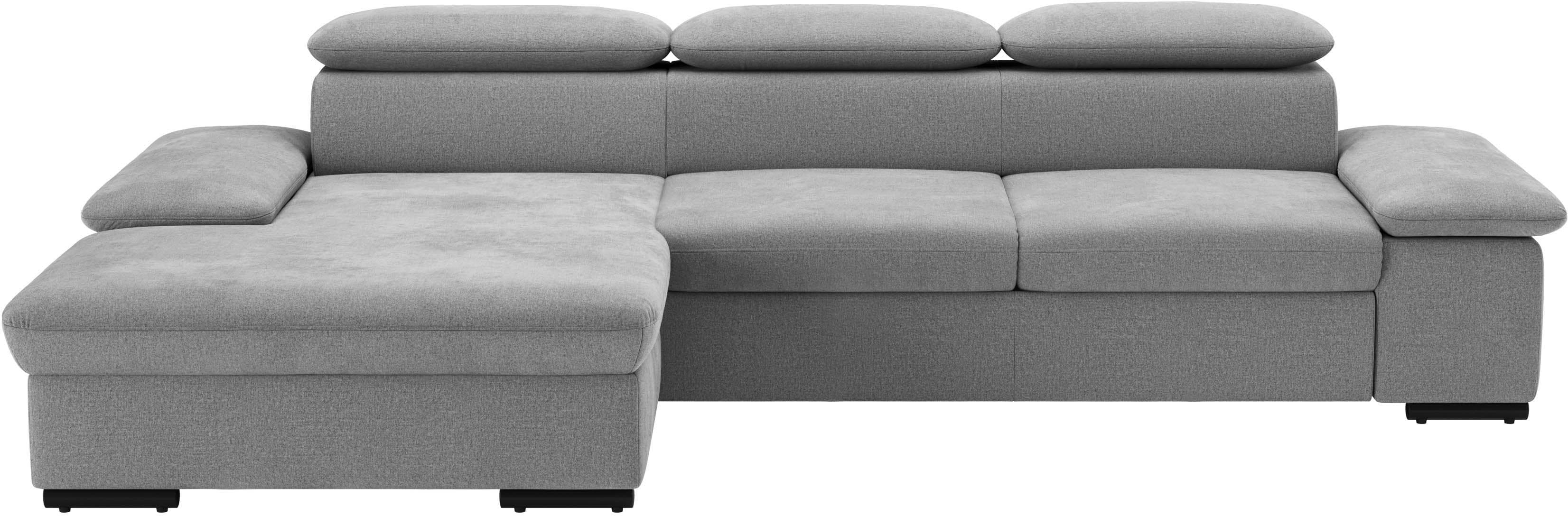 SIT & MORE Ecksofa Alcudia L-Form Grau mit Verstellfunktion