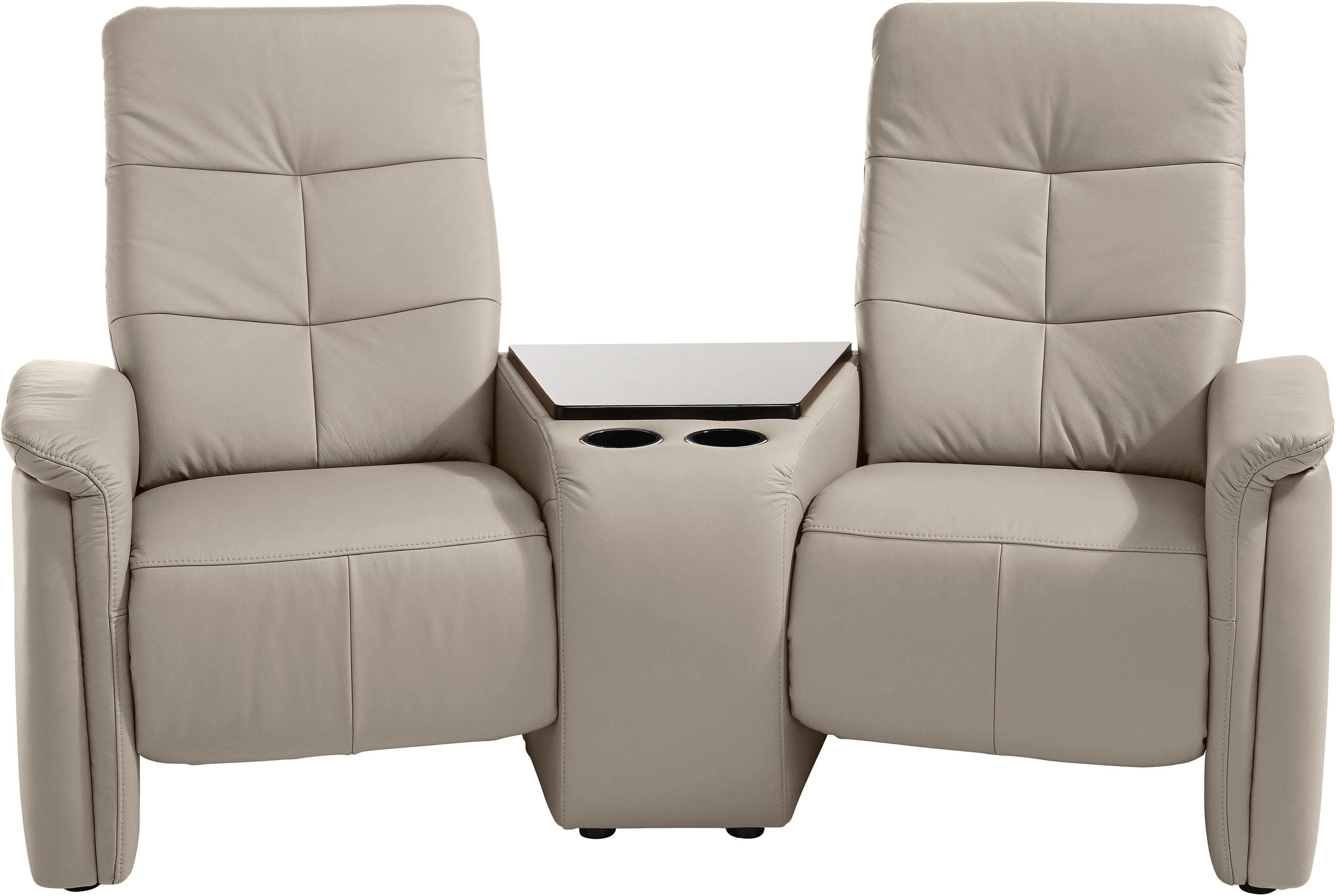 EXXPO 2-Sitzer Kinosofa Tivoli Grau Relaxfunktion mit Stauraum