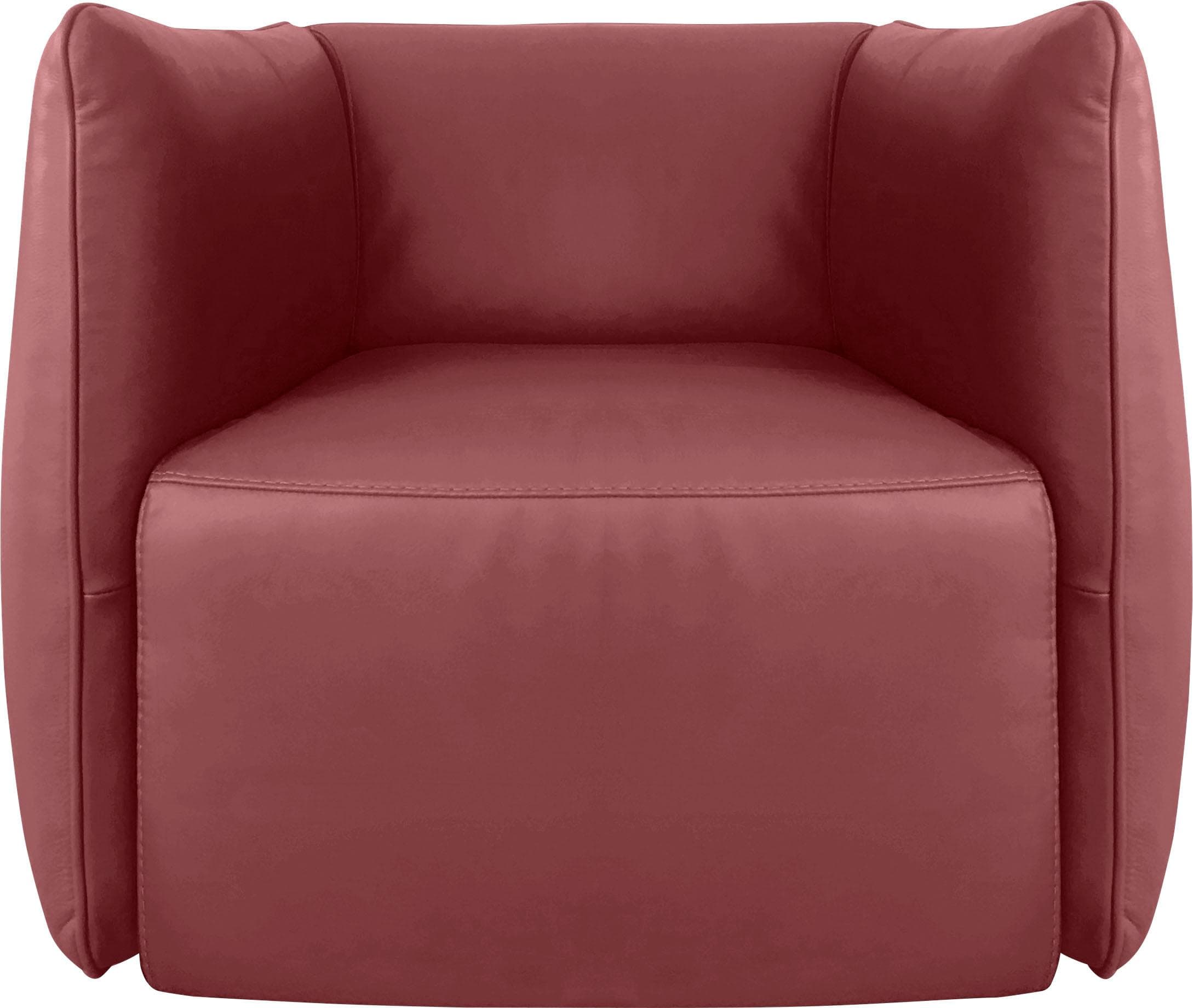 EGOITALIANO Ludo Loungesessel Clubsessel Kirschrot Rindsleder