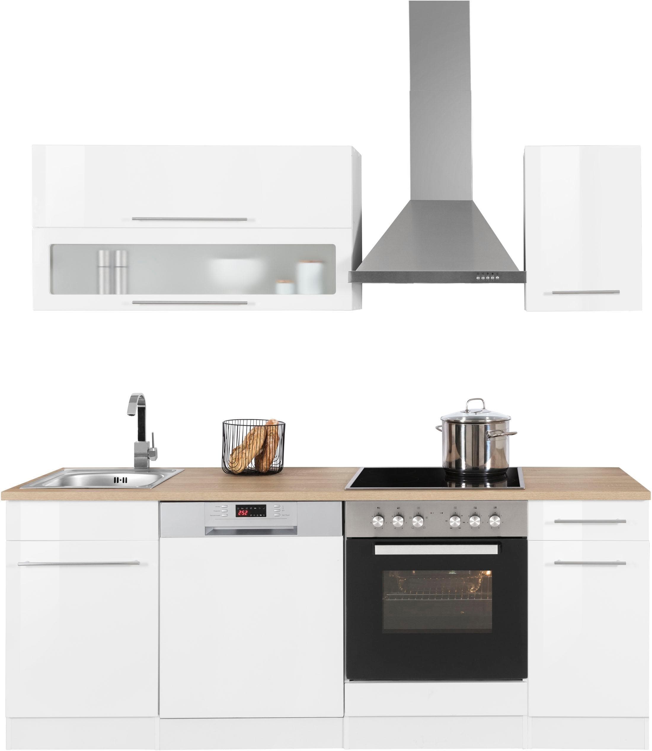 KOCHSTATION Küchenzeile KS-Eton: Erweiterbar, Modernes Design, Metallgriffe