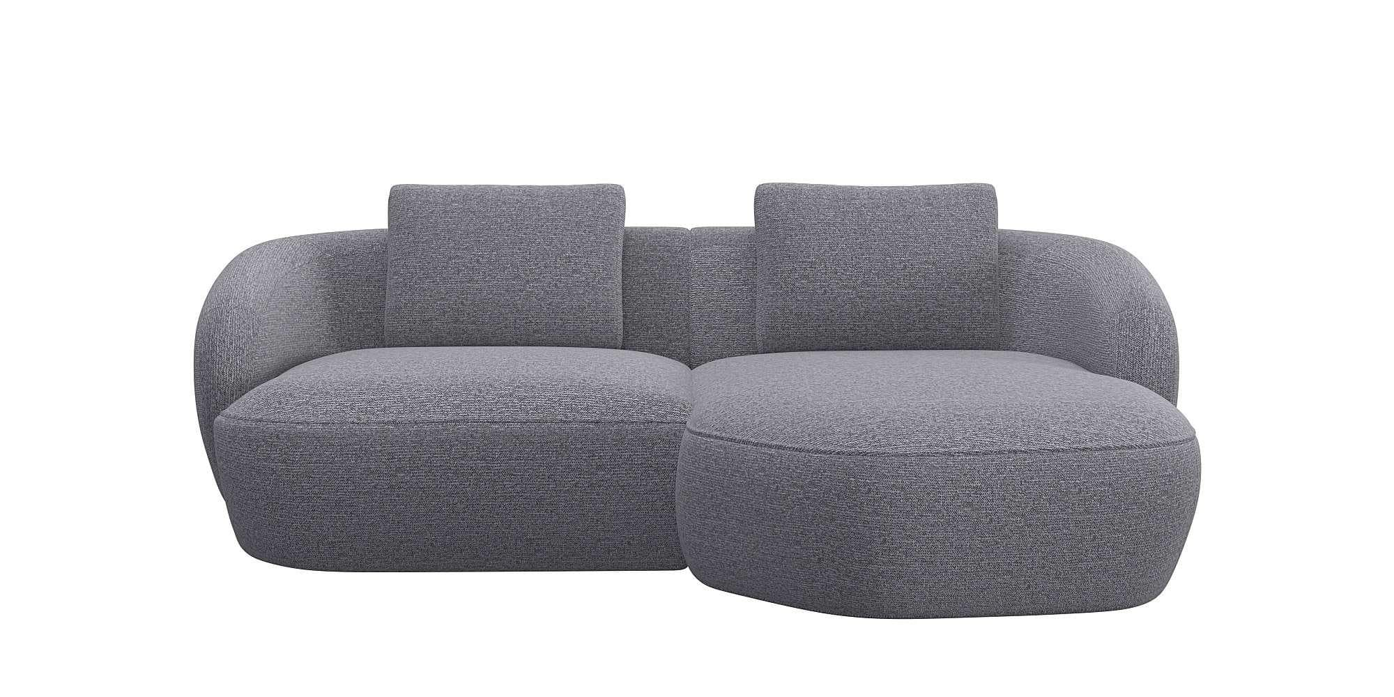Flexlux Wohnlandschaft Torino L-Form Grau Chaiselongue