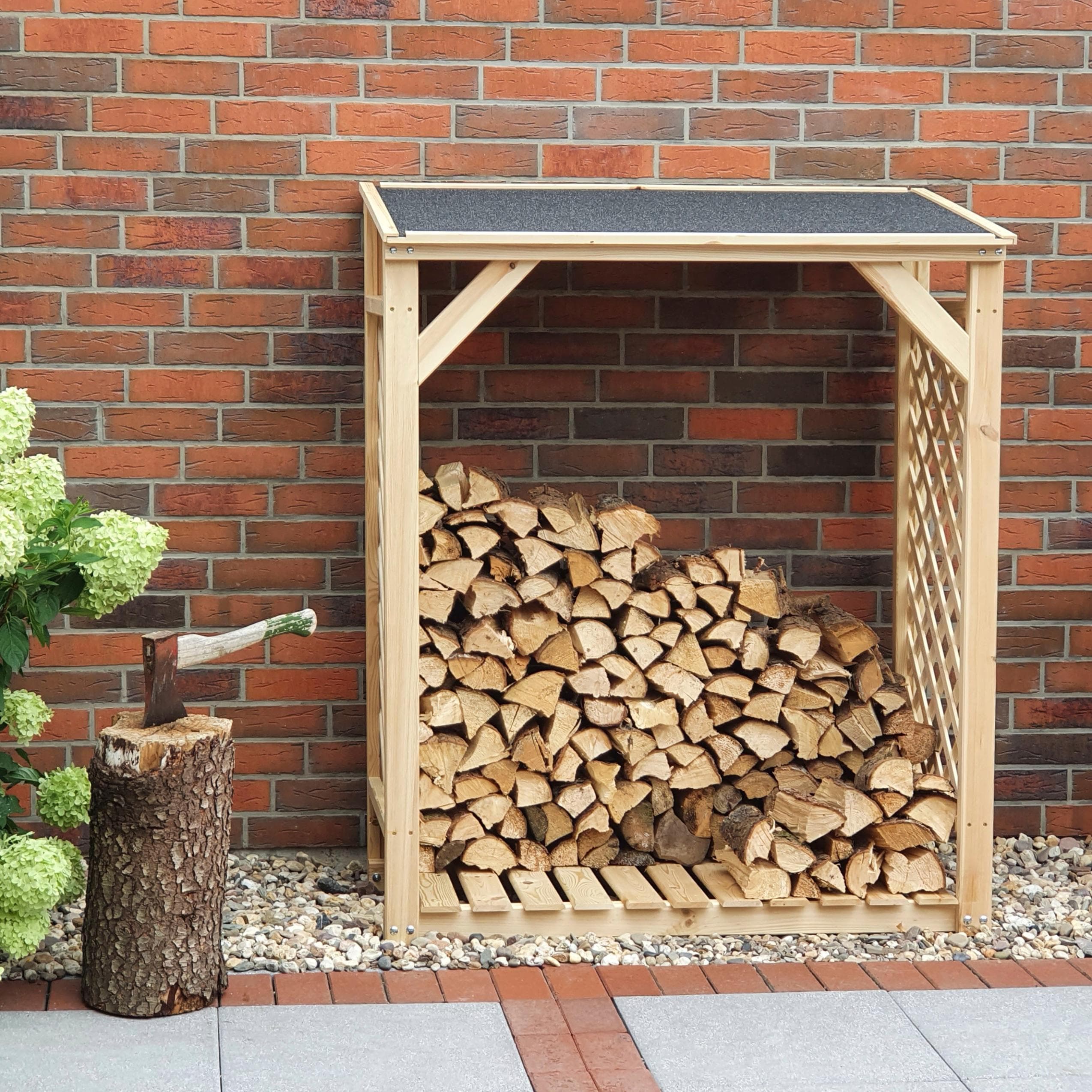 Promadino Kaminholzregal Speyer Natur Holzwerkstoff