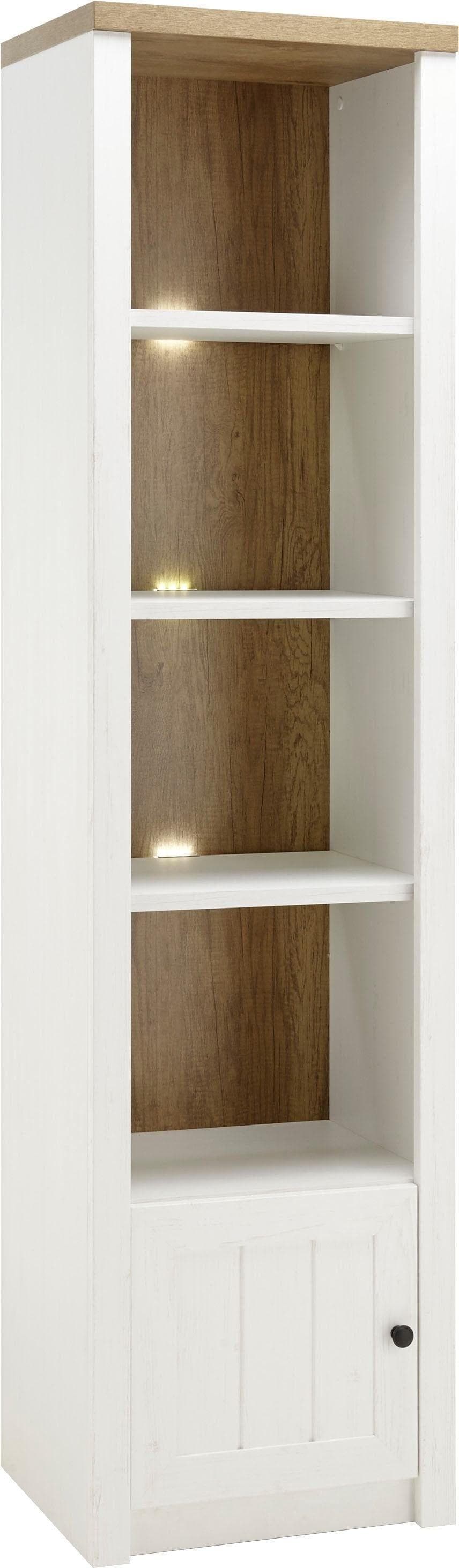 HOME AFFAIRE Regal Beauvais Weiß Eiche FSC 5 Fächer 1 Tür