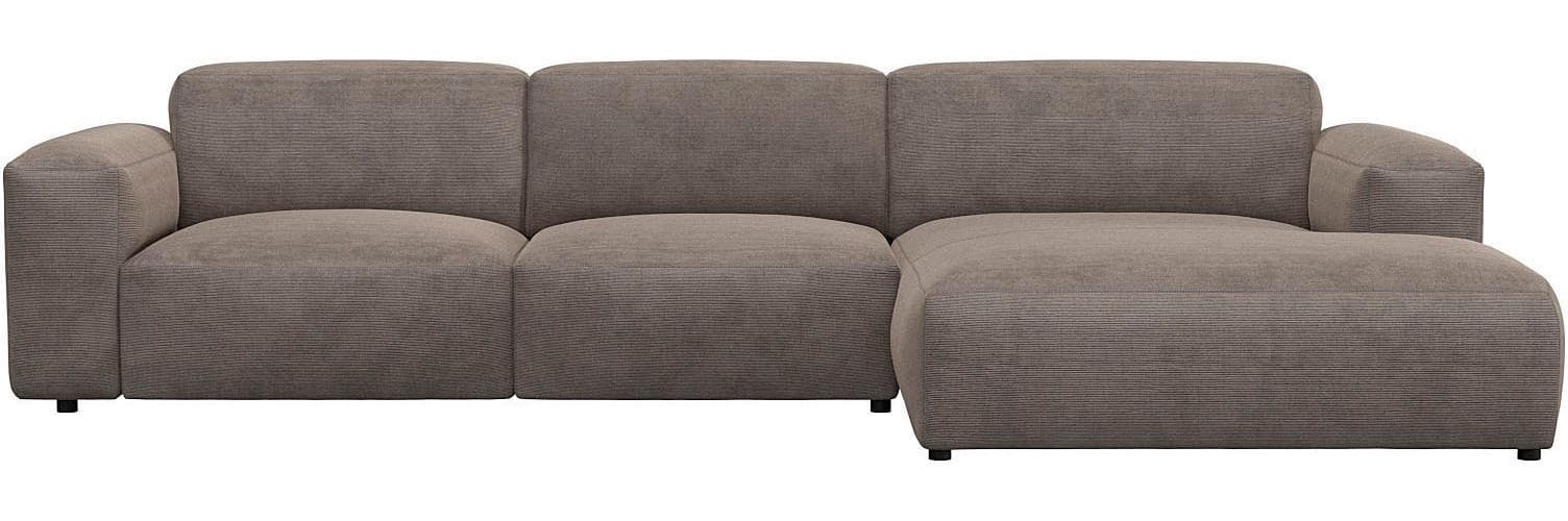 Flexlux Ecksofa Lucera L-Form Taupe Braun Skandinavisches Design