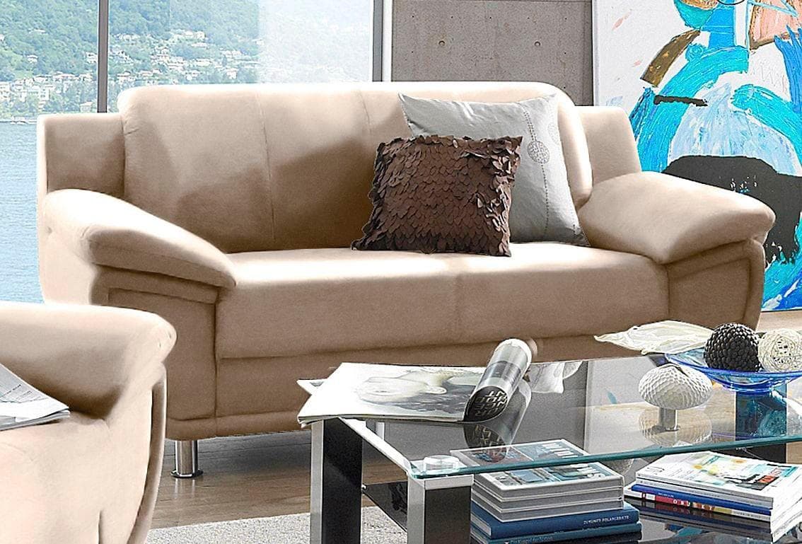 Trendmanufaktur Rondo 2-Sitzer Sofa Beige mit breiten Armlehnen
