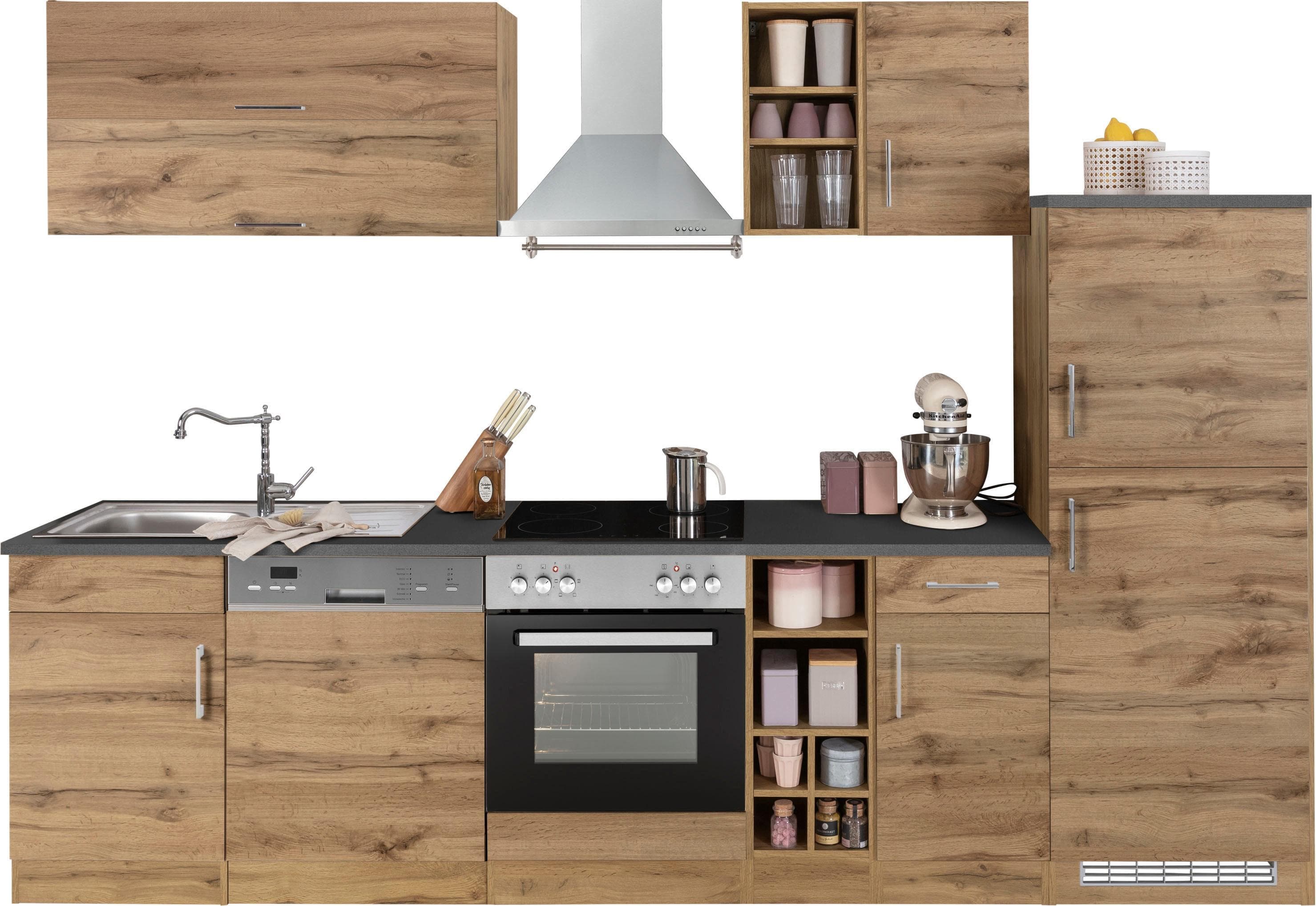 Küchenzeile KS-Colmar Braun Anthrazit Komplettküche 300cm