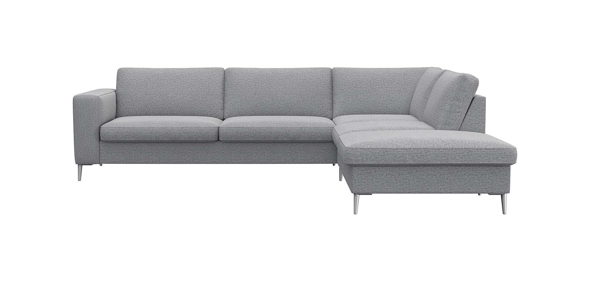Flexlux Ecksofa Fiore Grau L-Form mit Kaltschaum