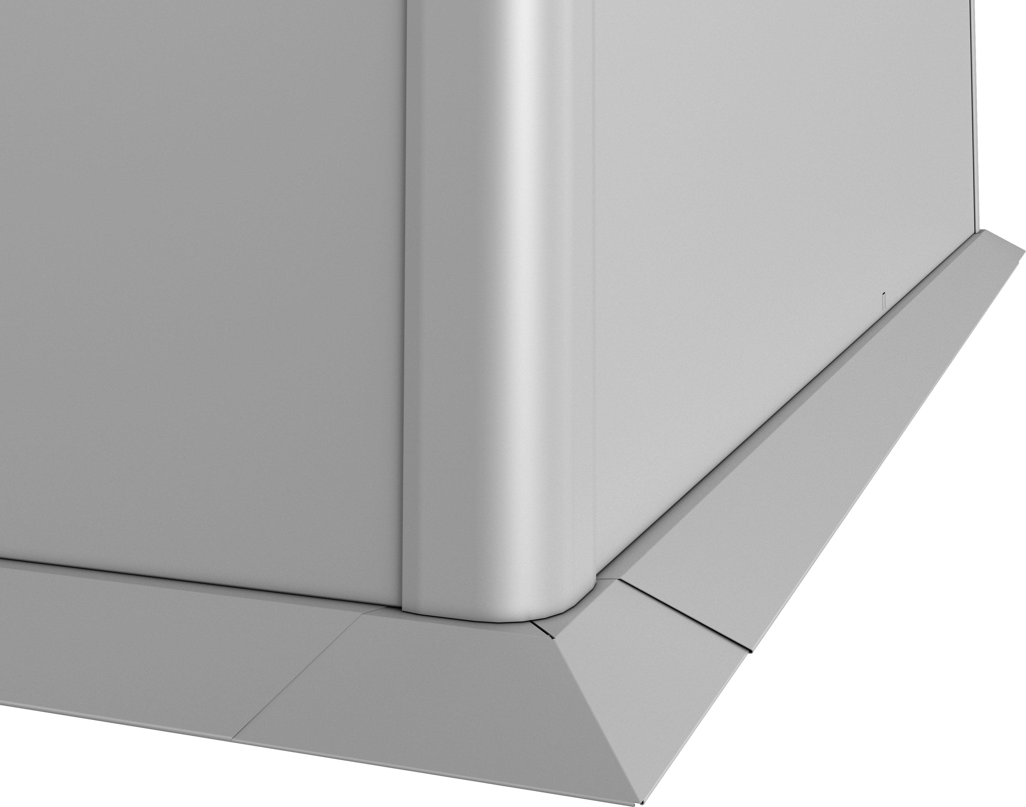 Beetumrandung aus Metall in Silber, Silberfarben oder Metallic