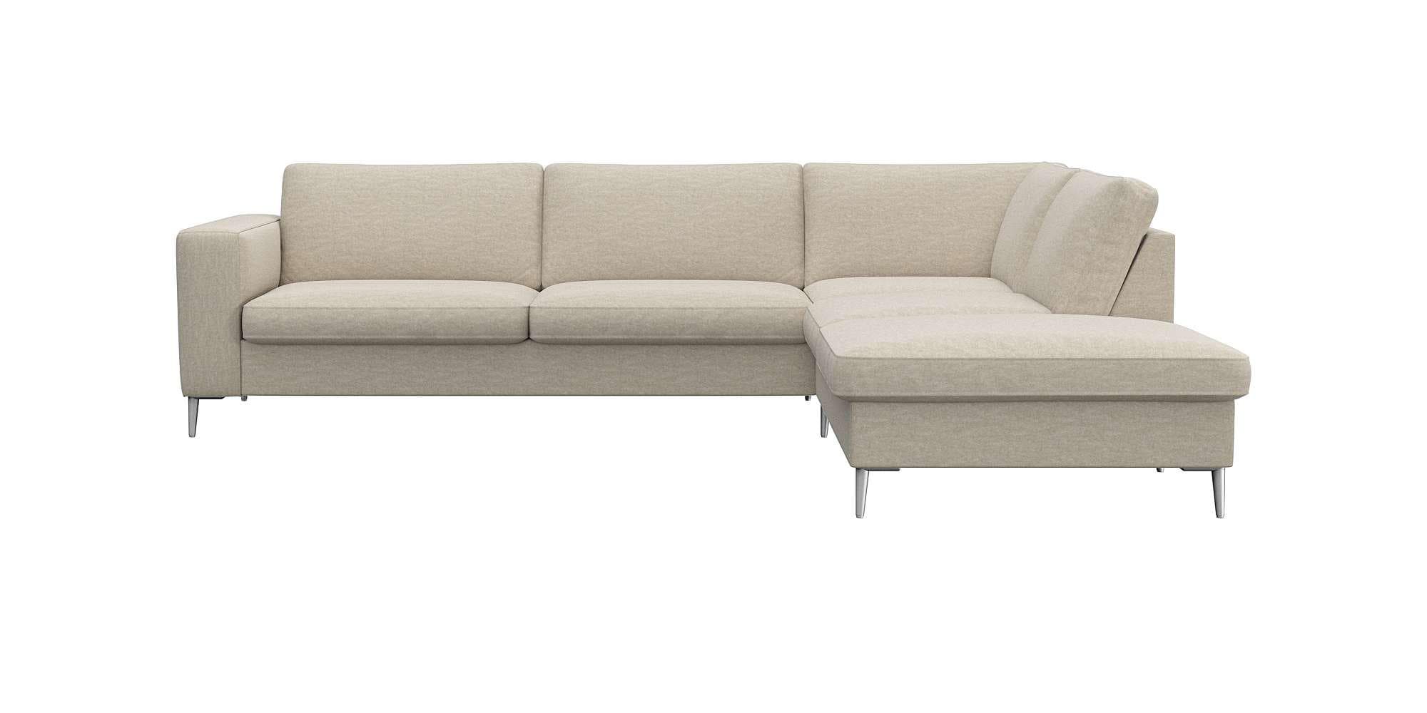 Ecksofa FLEXLUX Fiore Weiß Skandinavisches Design mit Kaltschaum