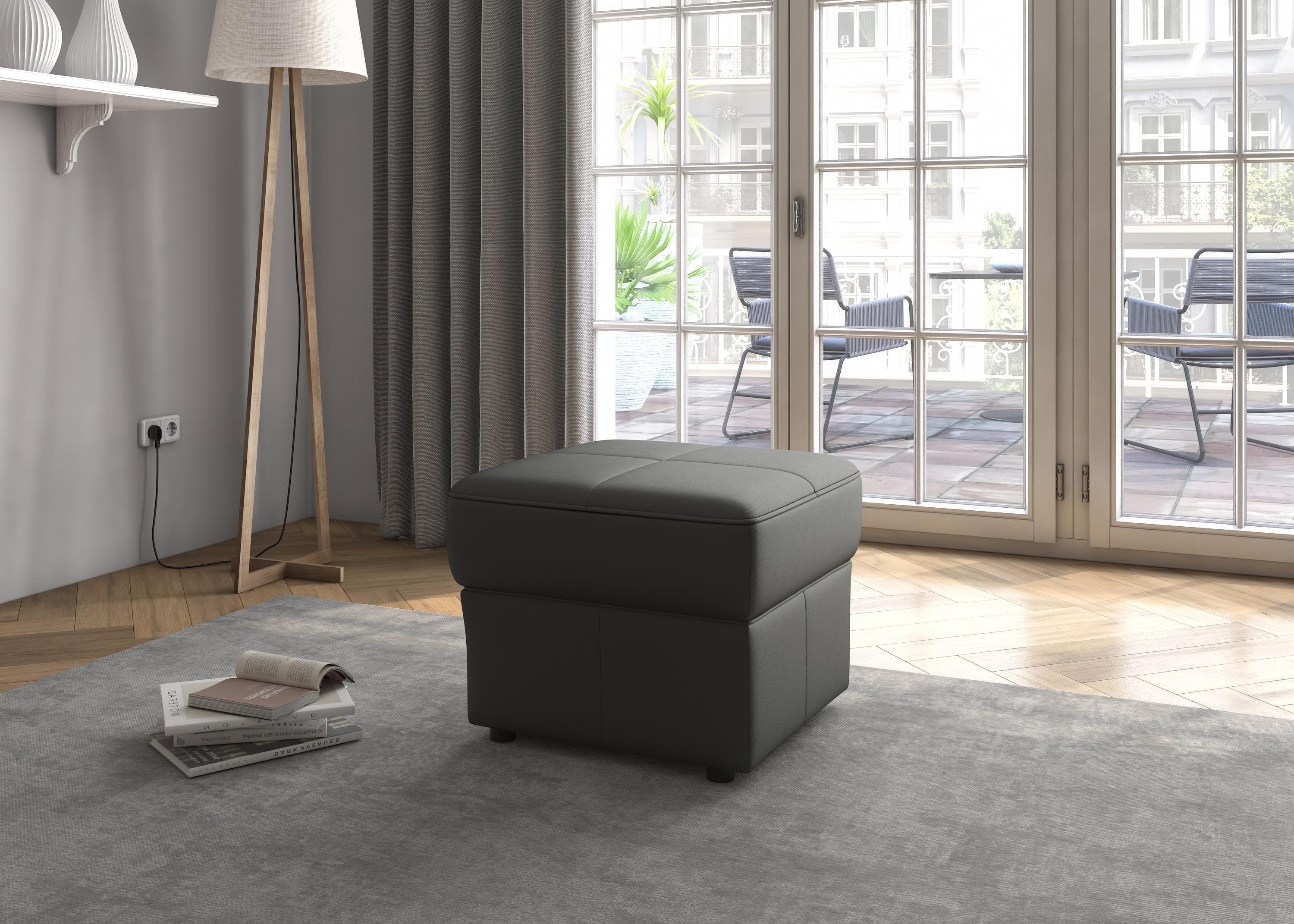 SIT & MORE Hocker Freetown Schwarz NaturLEDER